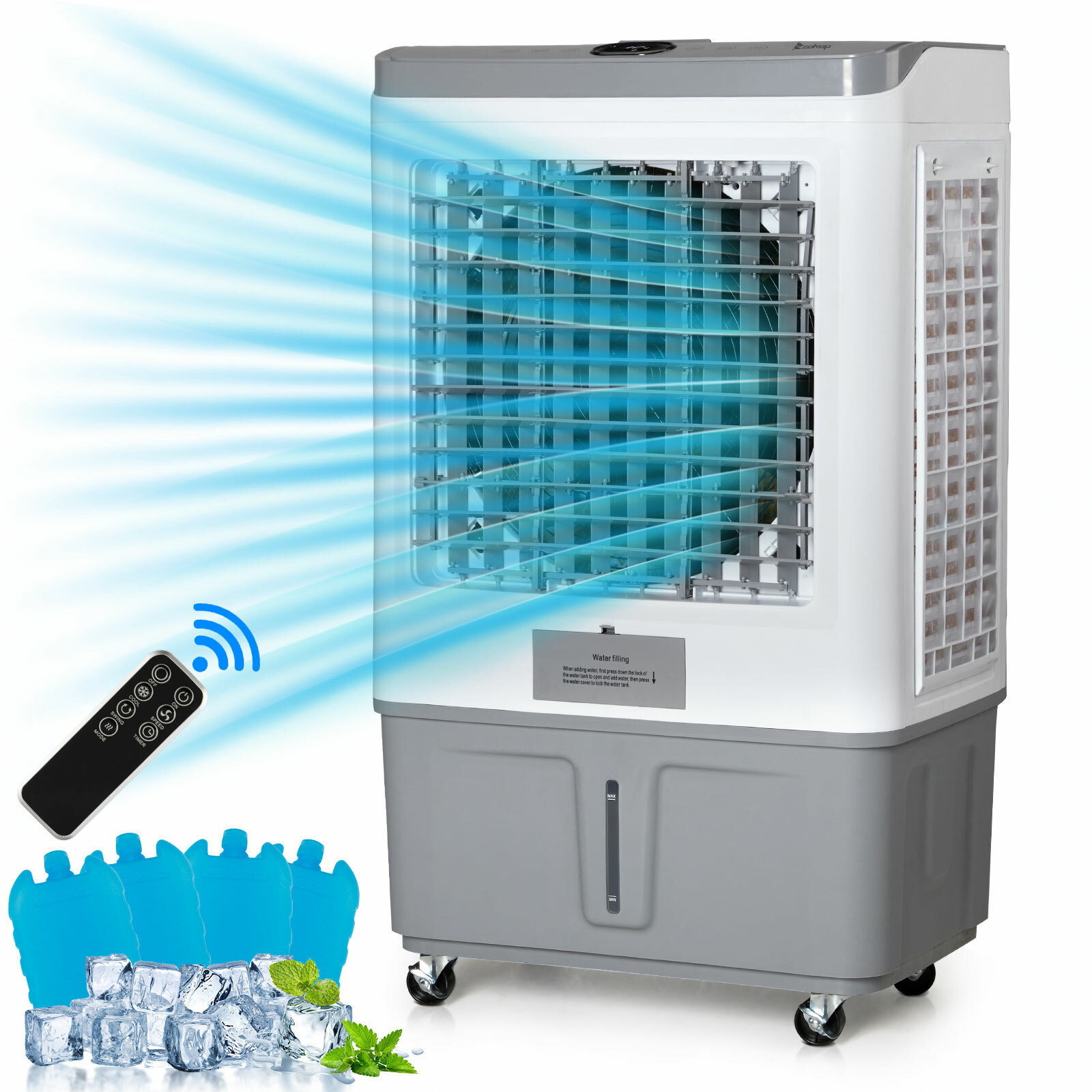 Outopee LO1G46000711 2941-CFM 3 -Speed Indoor/Outdoor Portable Evaporative Cooler for 269-Sq. Feet (Motor Included)