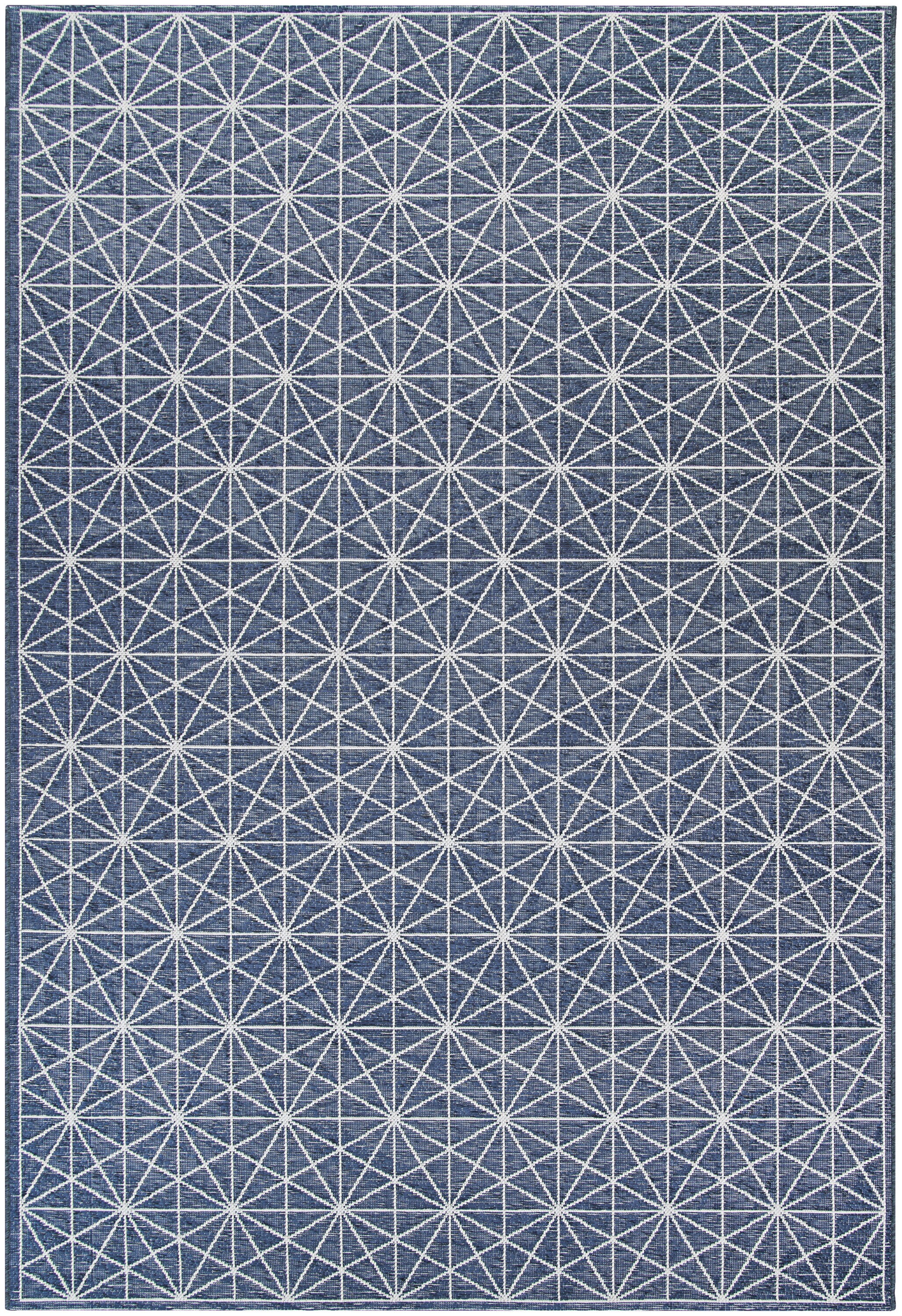 Couristan 89450831051076T Timber 5 x 7 (ft) Polypropylene Petrol Rectangular Indoor/Outdoor Geometric Area rug