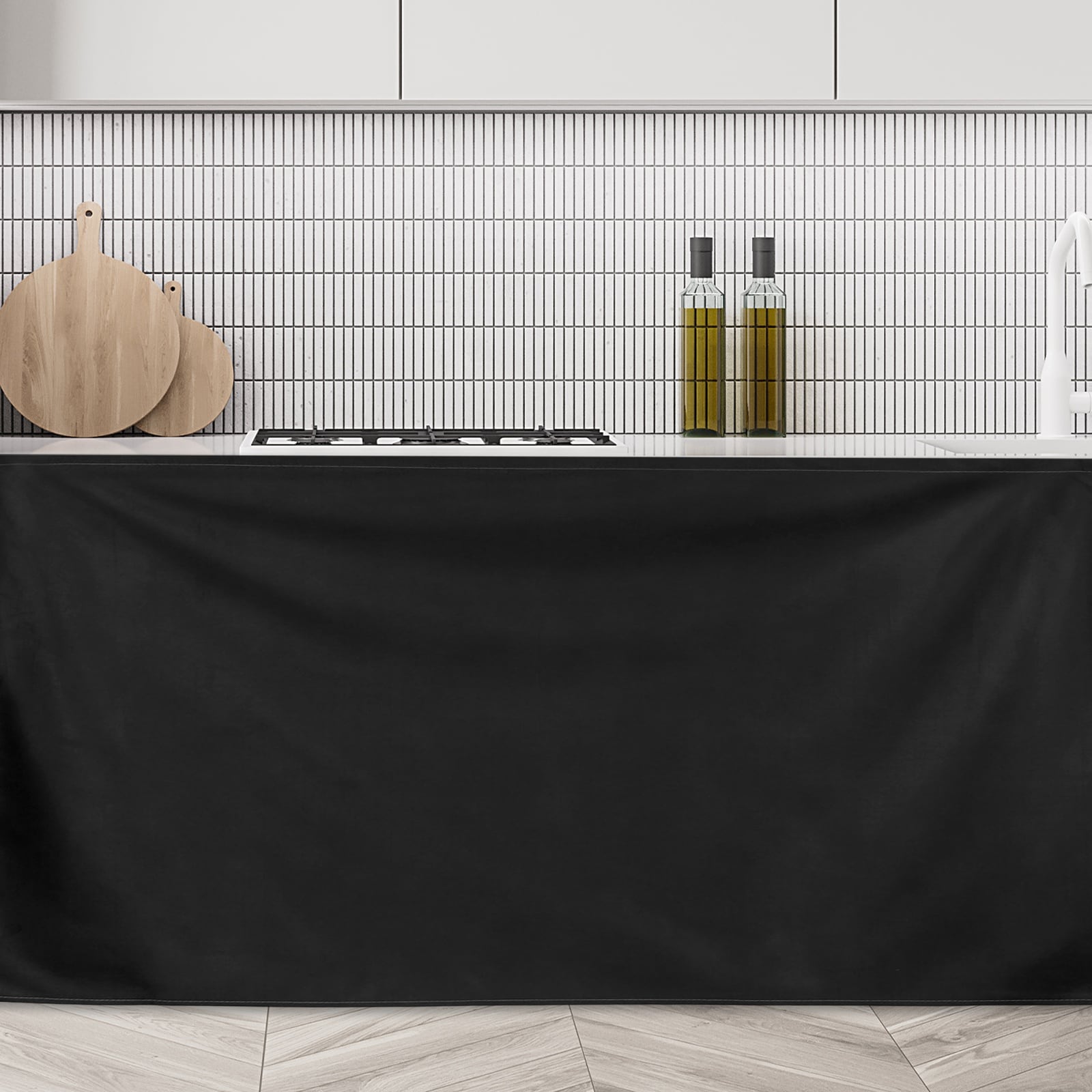 Unique Bargains - Cabinet Curtains Dust Proof Privacy Drape Short Curtain Hook and Loop Under the...