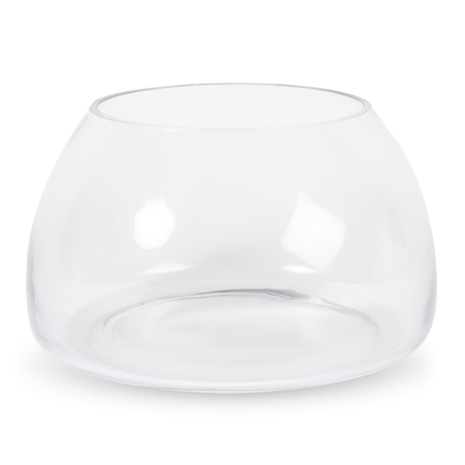 Vasesource BECKON708 Round 8.0-in W Clear Glass Indoor/Outdoor Planter