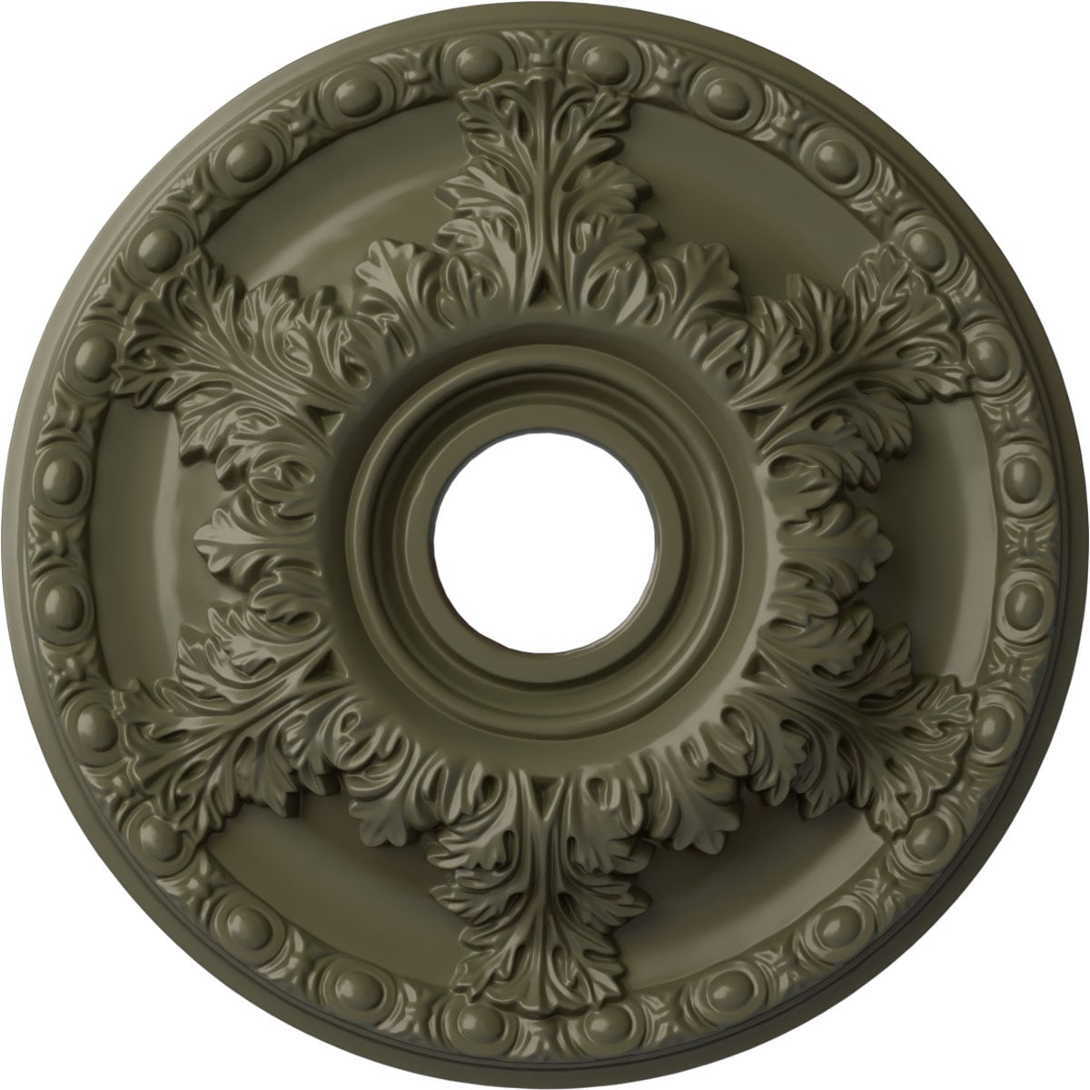 Ekena Millwork CM18GAPTF Granada 18-in W x 18-in L Painted Turtle Polyurethane Whole Ceiling Medallion