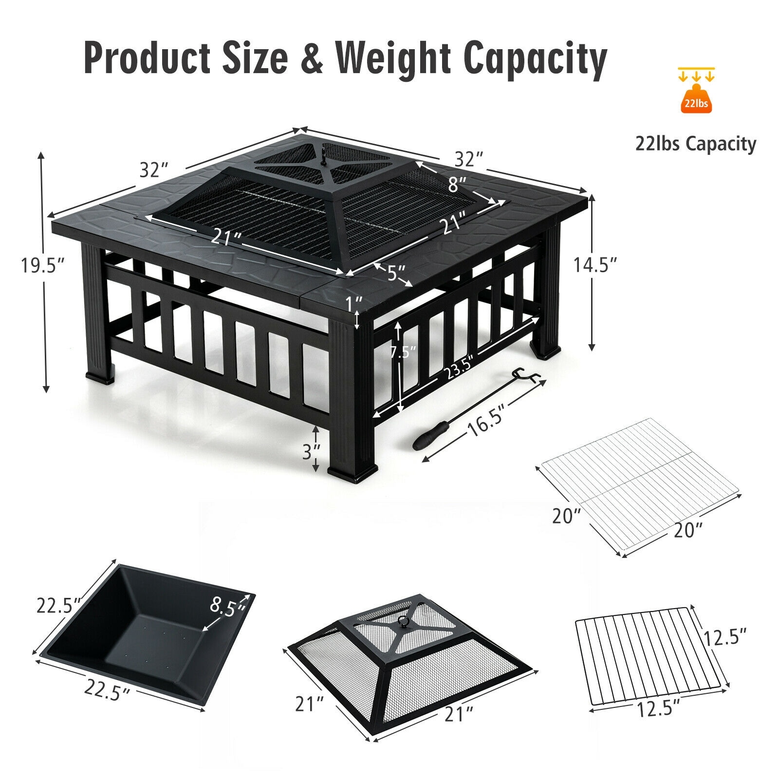 Forclover HYFC-0256 Outdoor-Woodburning-Firepits - View #5