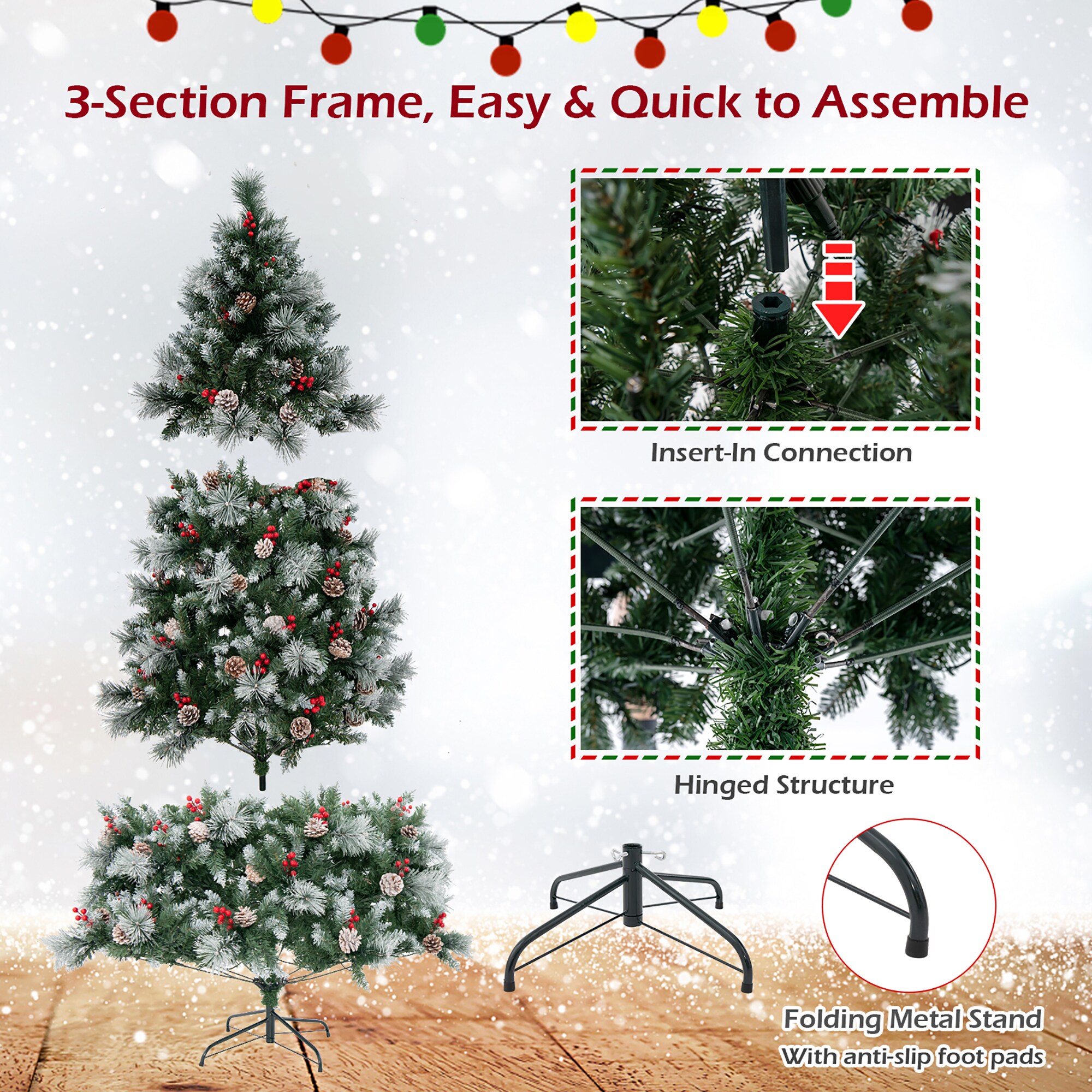 Costway LWS00754 Artificial-Christmas-Trees - View #7