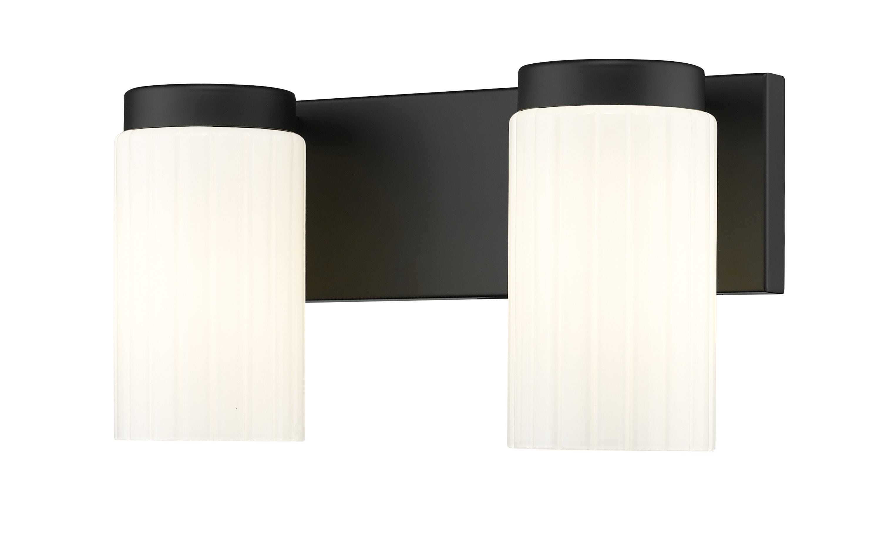 Z-Lite 746-2V-MB Burk 13.75-in 2 -Light Matte Black Transitional Vanity light