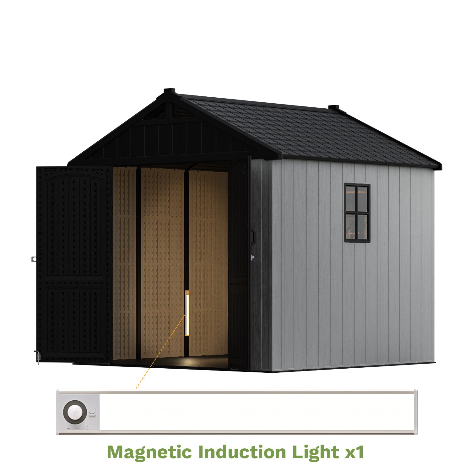 Patiowell WES-0404-88LED Vinyl-Resin-Storage-Buildings - View #2