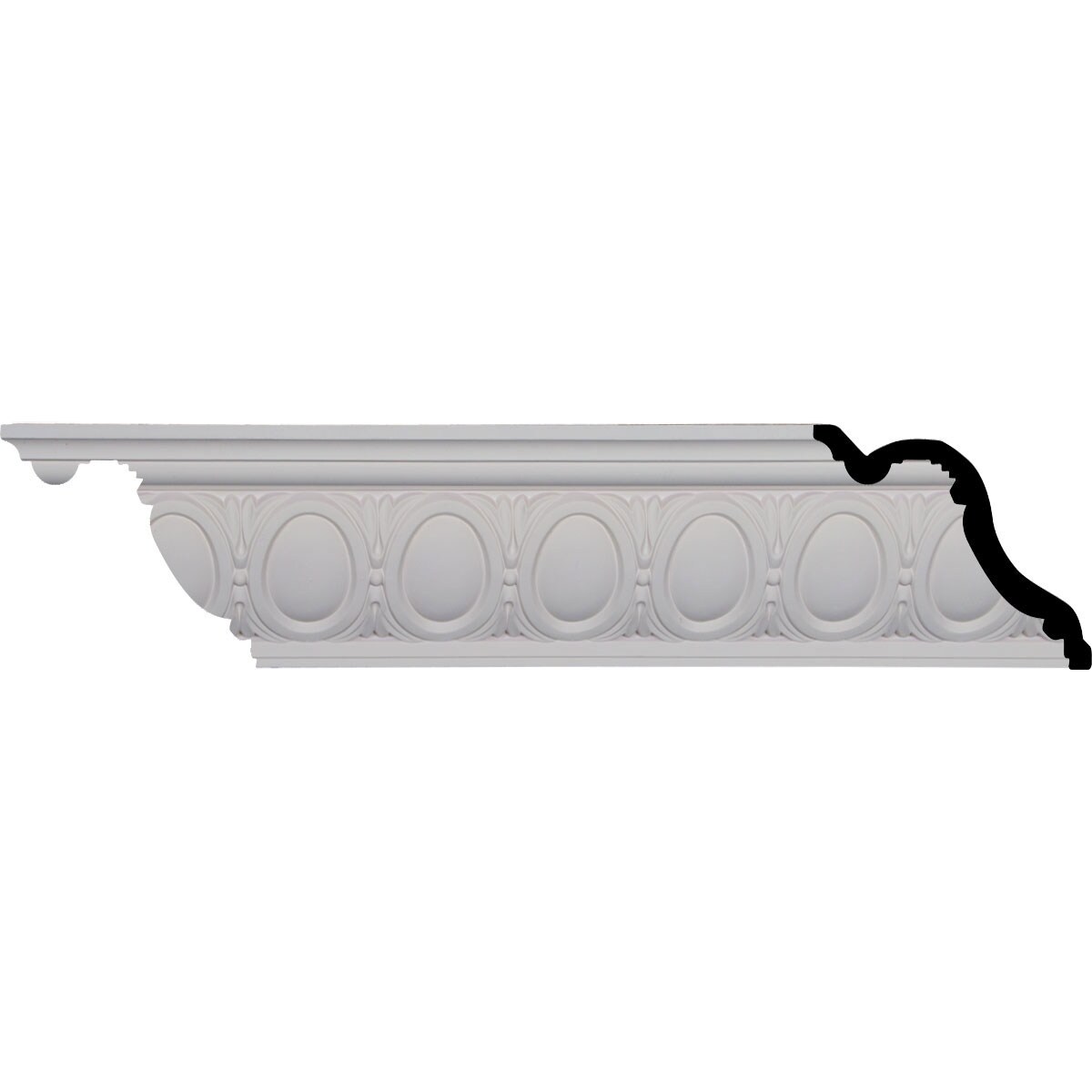 Ekena Millwork MLD05X06X07EG Egg and Dart 7-7/8-in x 7-ft 10-1/2-in Primed Urethane Crown Moulding