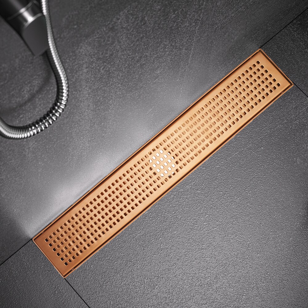 Elegante Drain Collection Square Hole Pattern Cover 3.31-in x 32-in Stainless Steel Linear Shower Drain | KD01A112-32