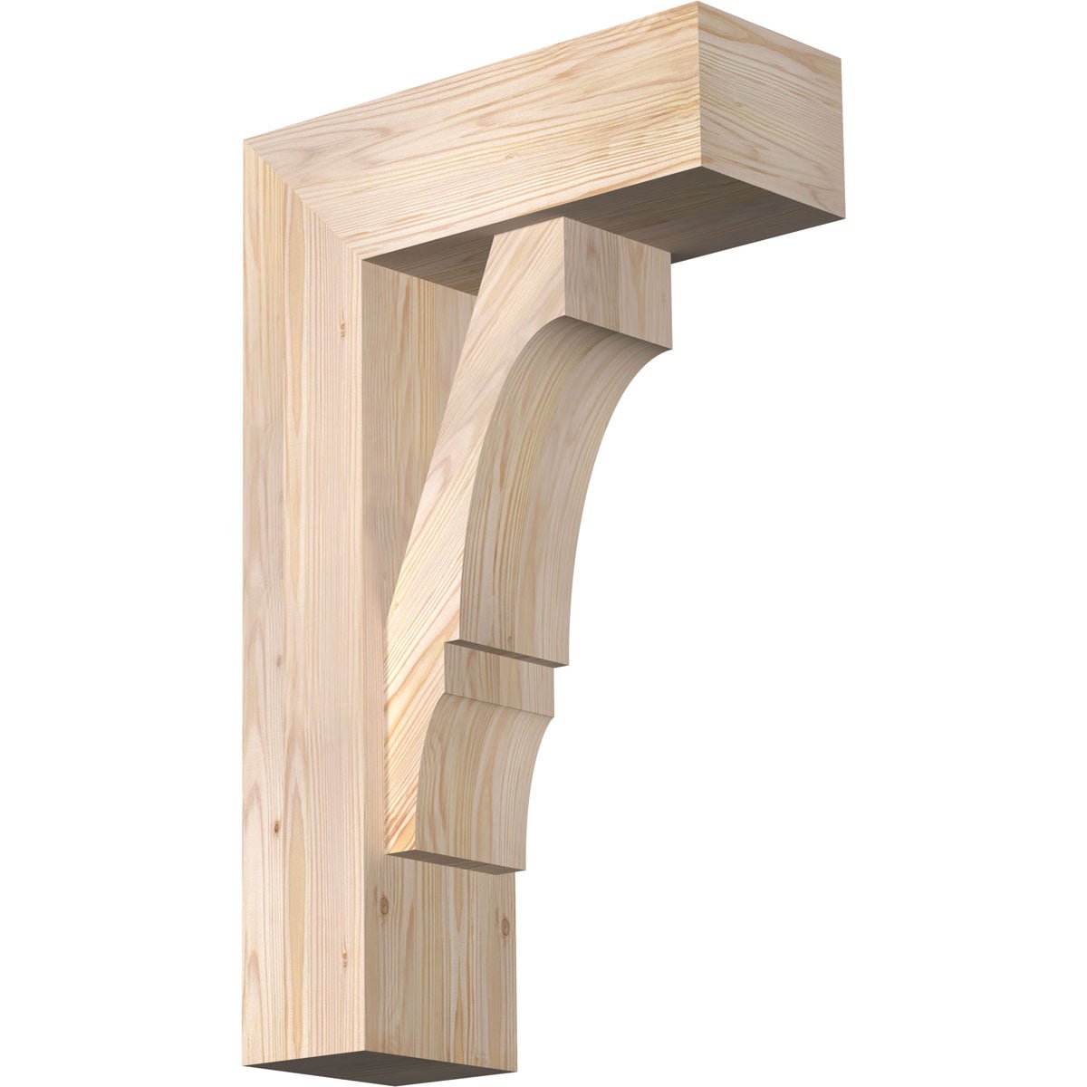 Ekena Millwork 1462169 Balboa block smooth bracket with offset brace Douglas Fir Wood Standard Bracket