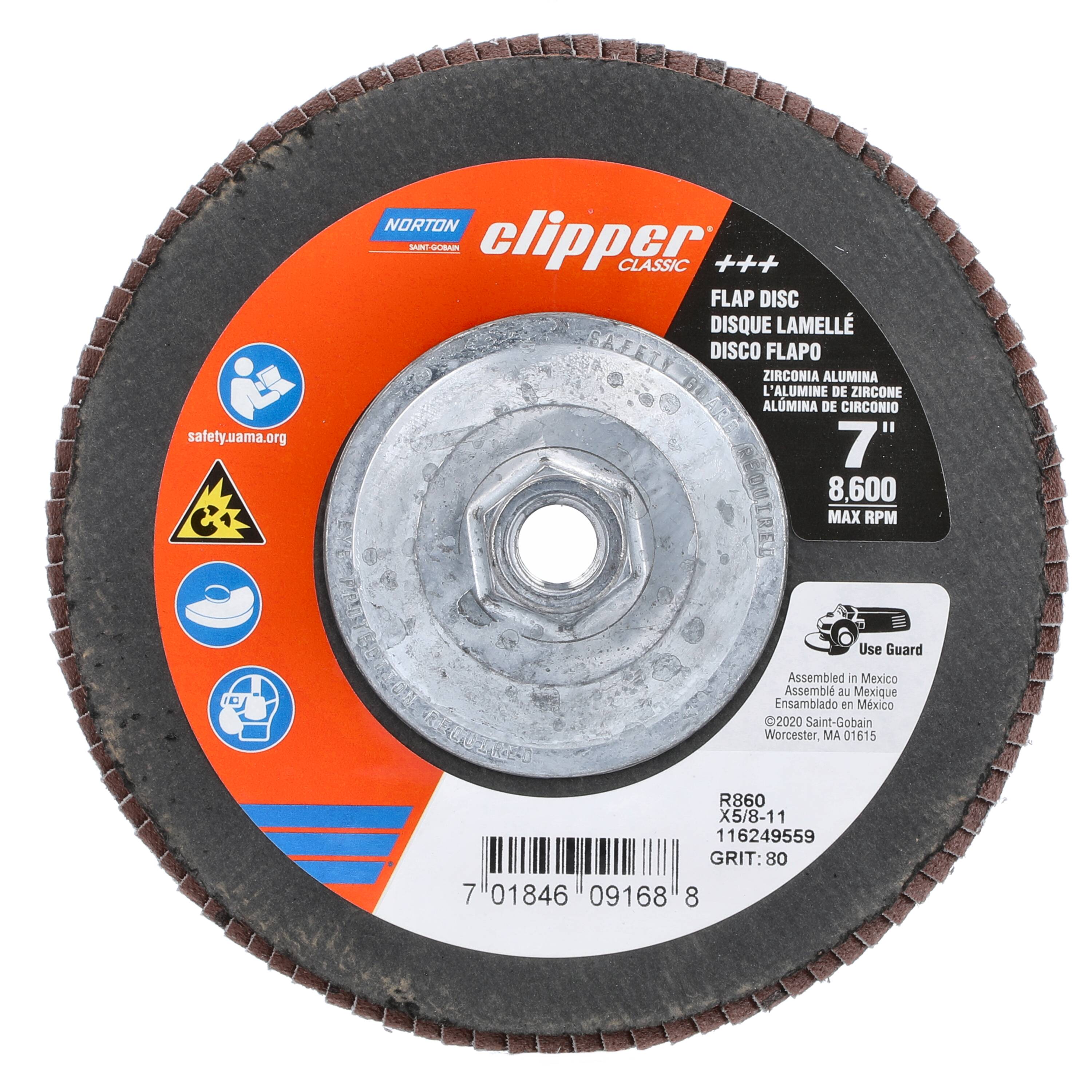 Norton Abrasives 70184609168 Norton Clipper 7-in Aluminum oxide 80 -Grit Flap disc