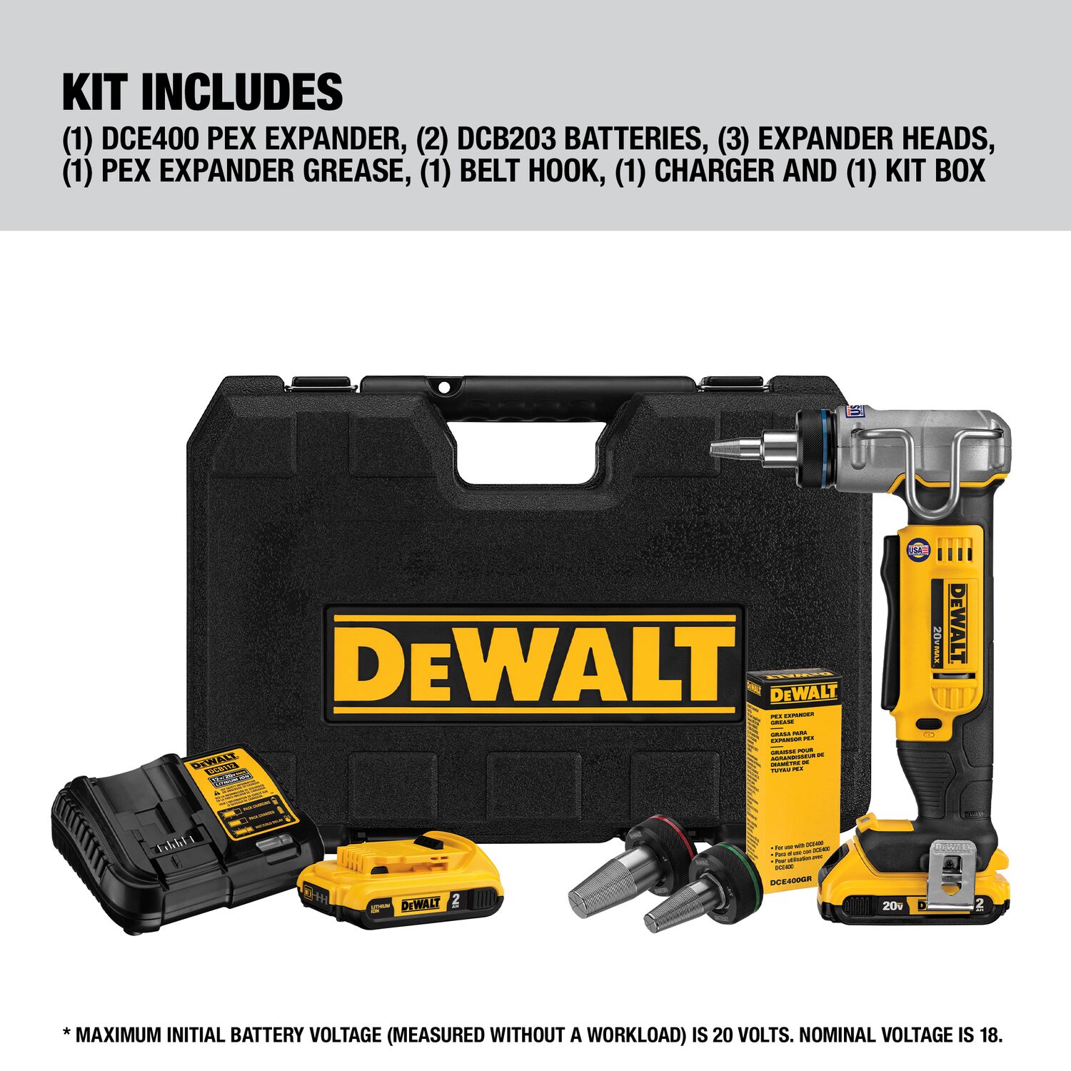 DEWALT 20V MAX XR 1 in PEX Expander Tool Kit in the PEX Pipe