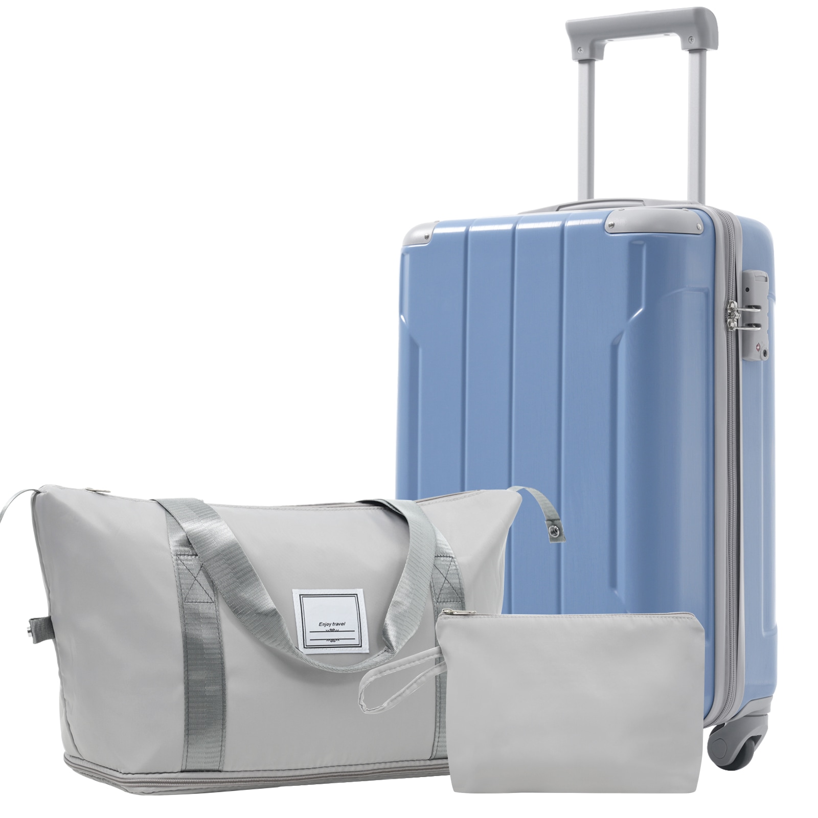 ModernLuxe - 20 Inch Carry On Luggage Set 3 Piece with Spinner Wheels Lightweight Hardshell ABS S...