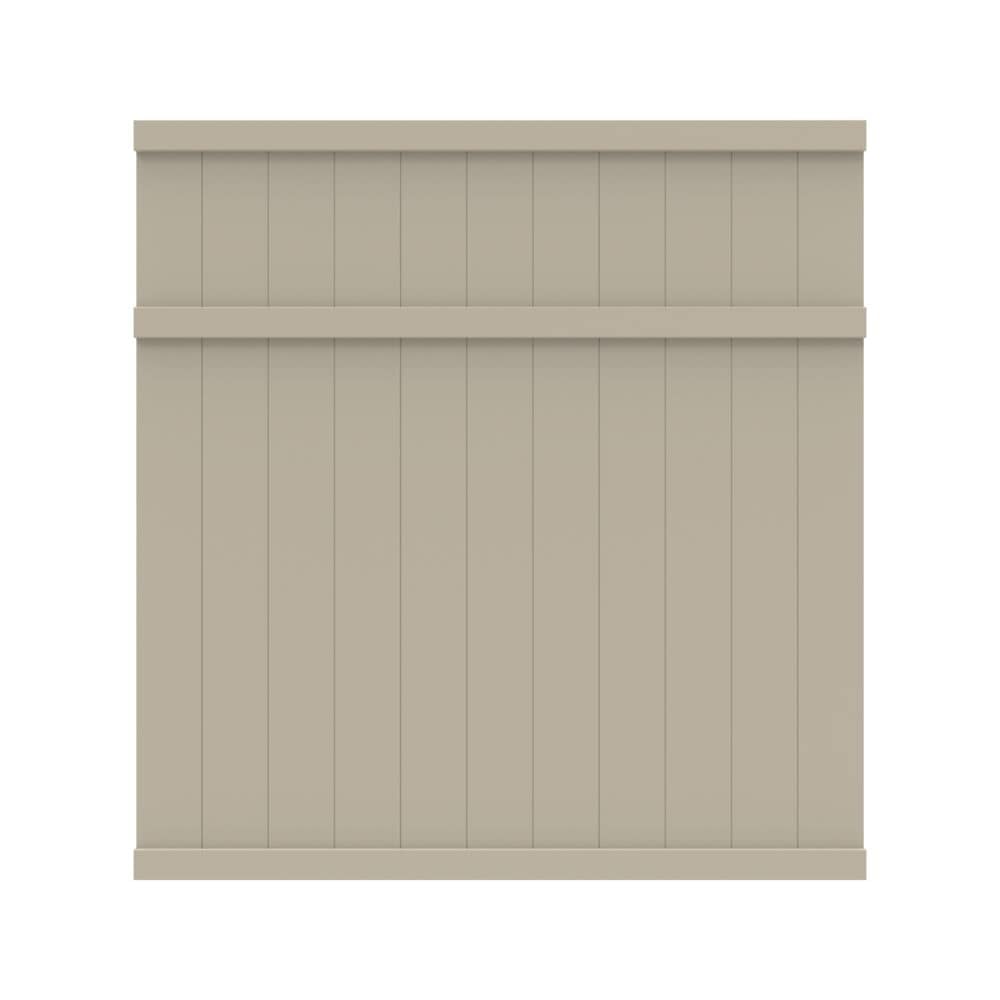  73044090 Brighton 6-ft H x 6-ft W Khaki Privacy Vinyl Flat-top Fence panel (Assembled)