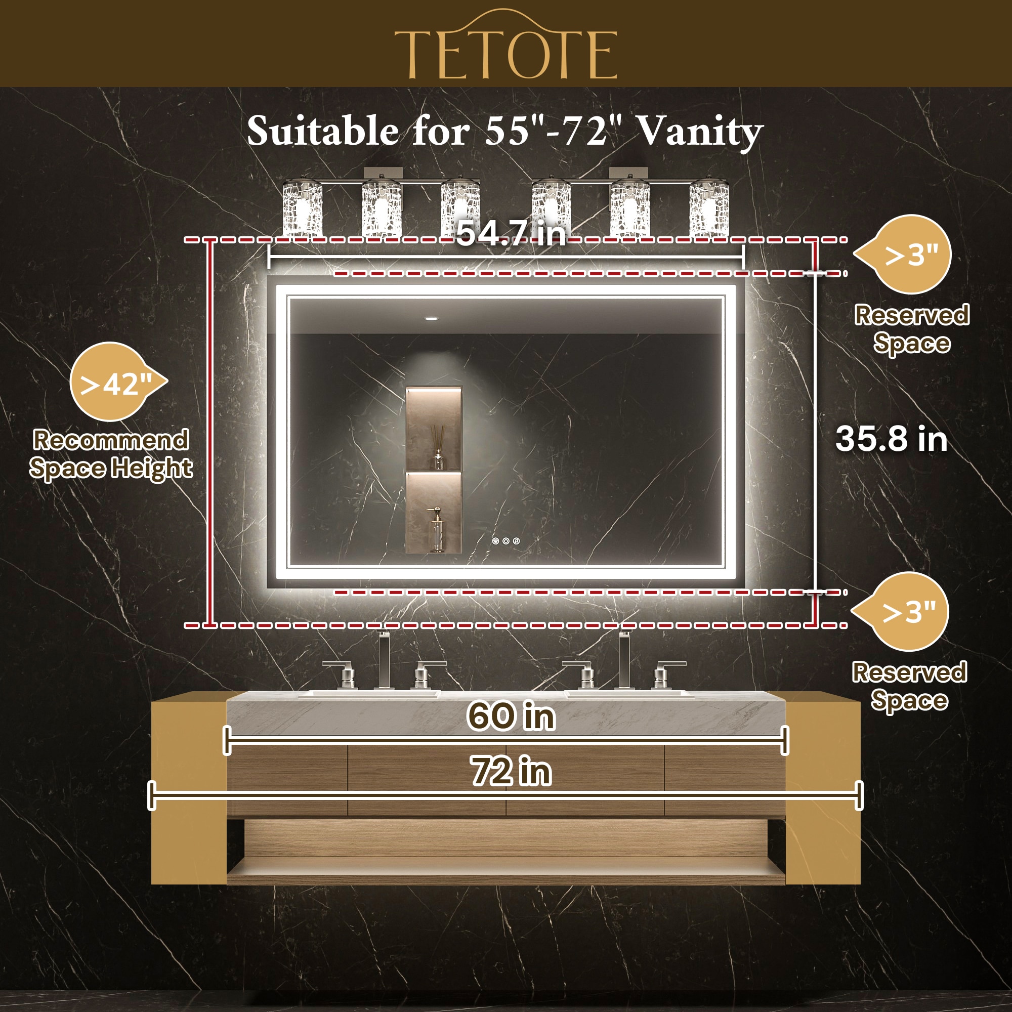 TETOTE LSC-TE-5536-B64 Framed-Bath-Mirrors - View #3