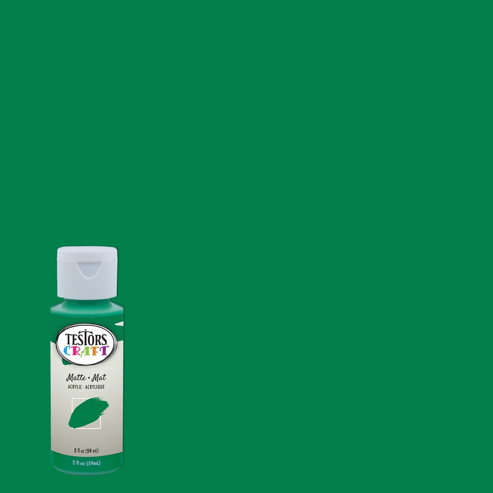 Testors 292423A Craft Acrylic Pre-tinted Low Odor Matte Green Paint