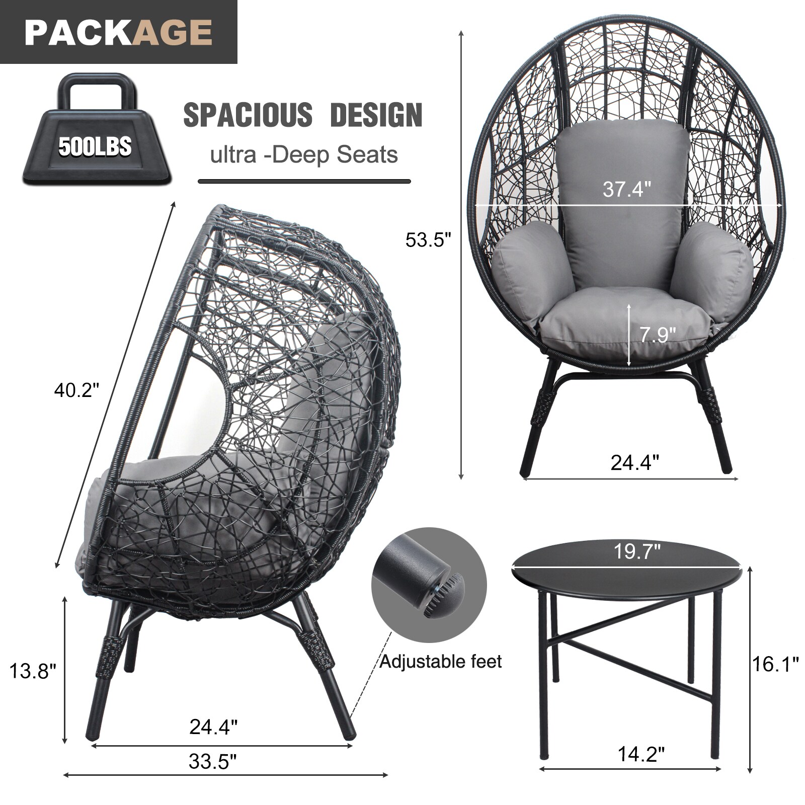 Clihome CL-IOF20447 Patio-Chairs - View #4