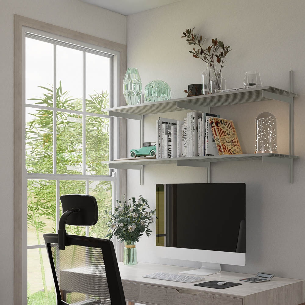 Modern Shelving ALUMWAL-1248-SS Wall-Mounted-Shelving - View #2