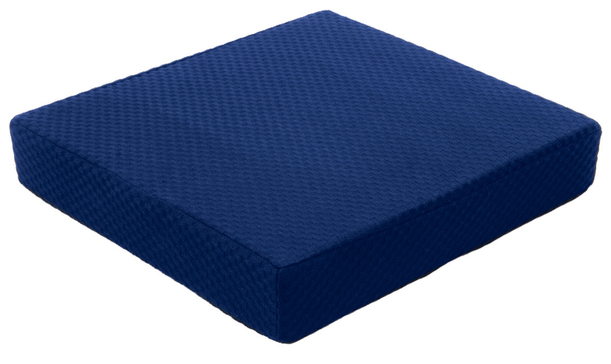 SQUARE VISCOELASTIC PRESSURE RELIEF CUSHION WITH MEMORY FOAM AND COCCYX  CUT-OUT