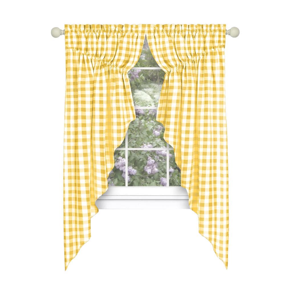 Achim BCGS63YL06 63-Inches Yellow Block Light filtering Rod pocket Curtain panel pair