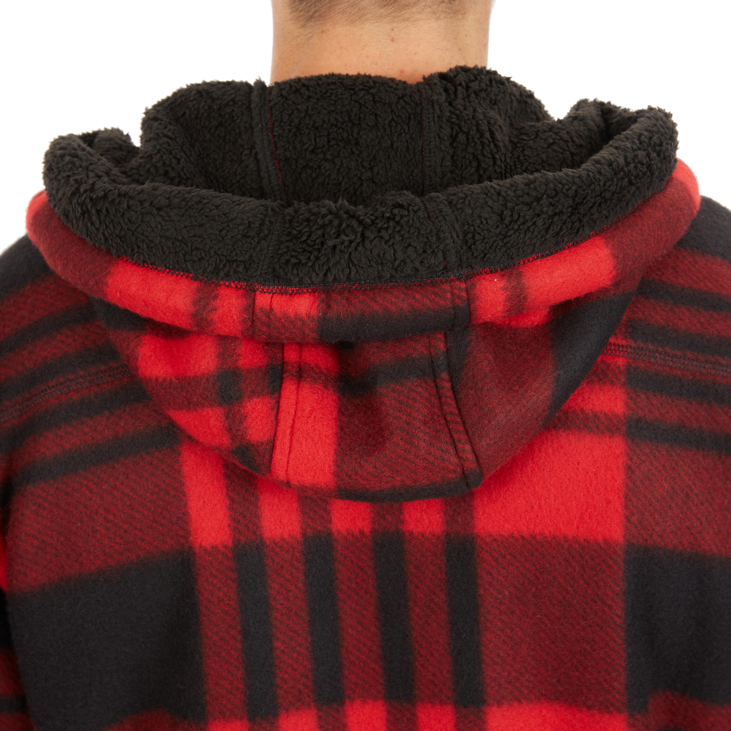 Smith's Workwear Butter-Sherpa Lined Plaid Polar Fleece Full Zip Hooded  Jacket in the Work Jackets & Coats department at