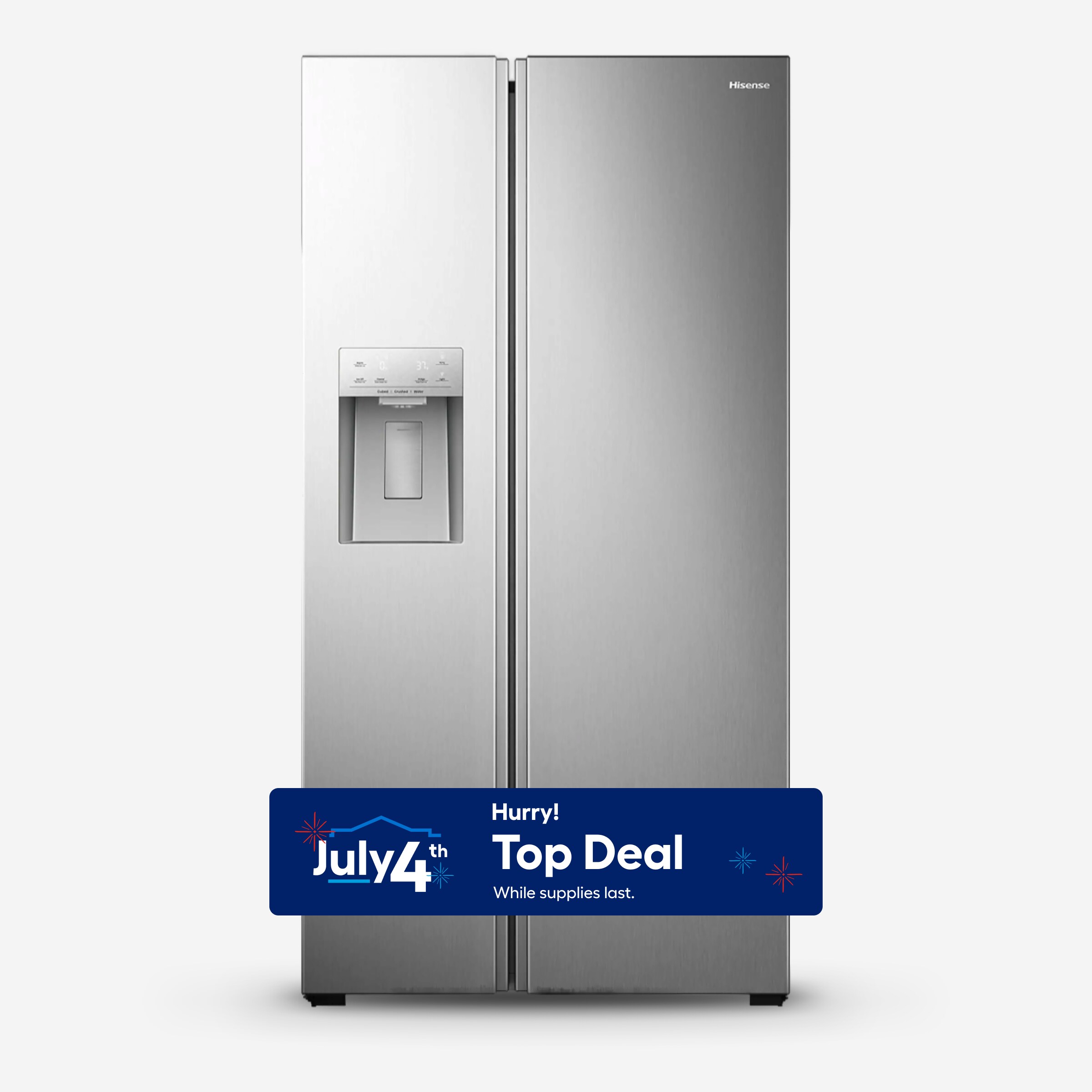 Hisense 29-cu ft Side-by-Side Refrigerator with Ice Maker ,Water and Ice Dispenser ( Stainless steel )