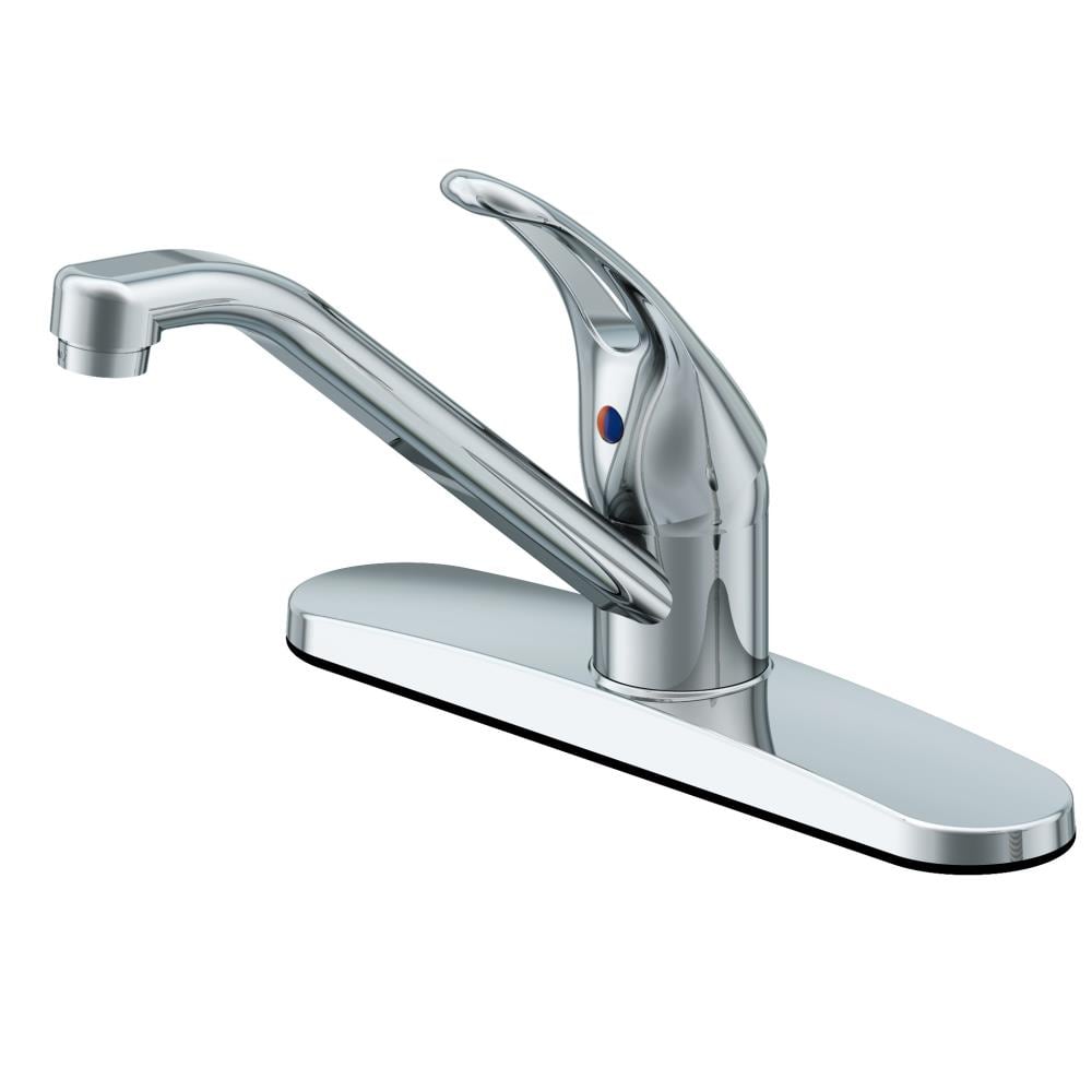 Project Source Wakebridge Chrome Single Handle Low-arc Kitchen Faucet with  Deck Plate at