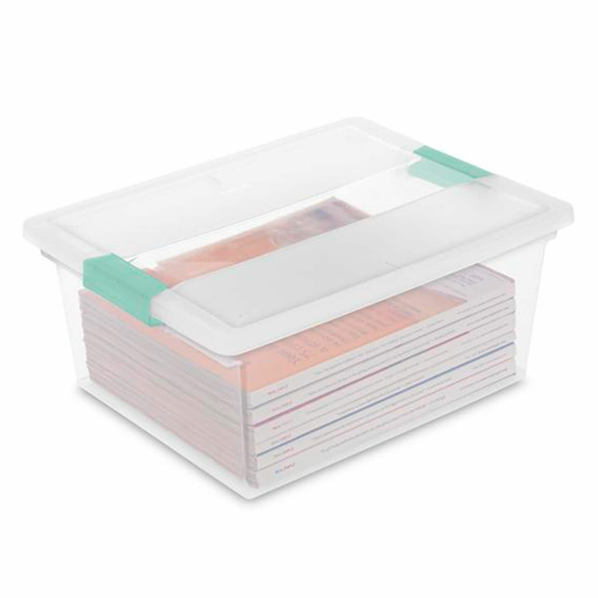 Sterilite 3 qt. Plastic Small File Clip Box Storage Tote Container