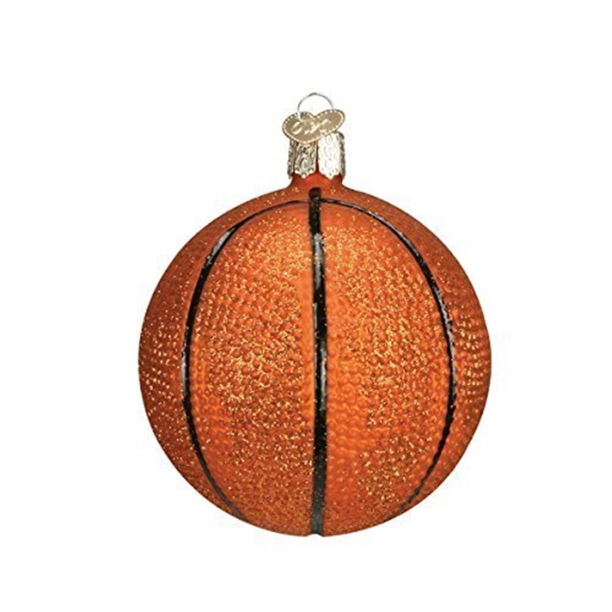 Old World Christmas 729343440105 Glass Blown Ornament for Christmas Tree - Basketball