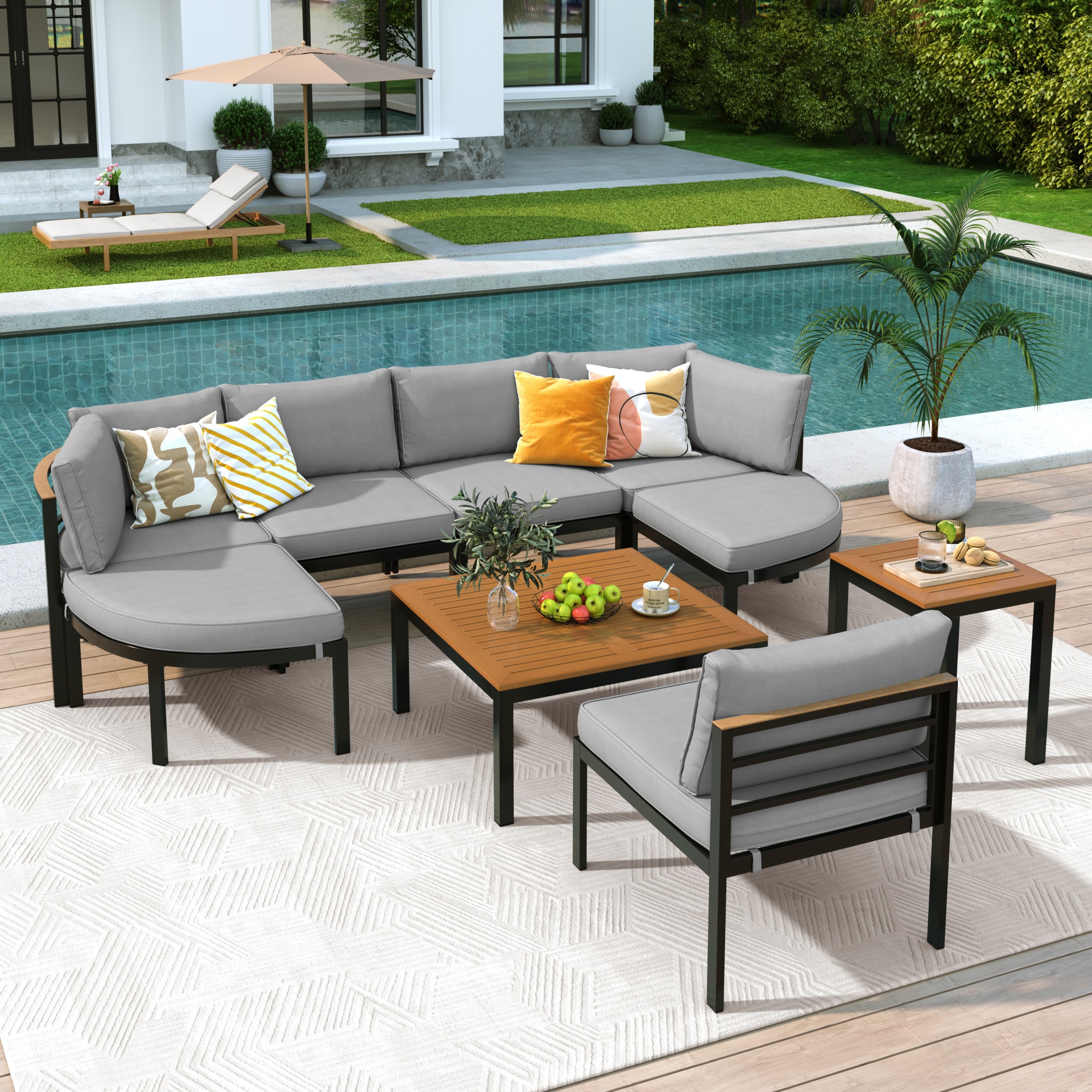 SINOFURN SYA330108GY Patio-Sofas-Daybeds - View #5