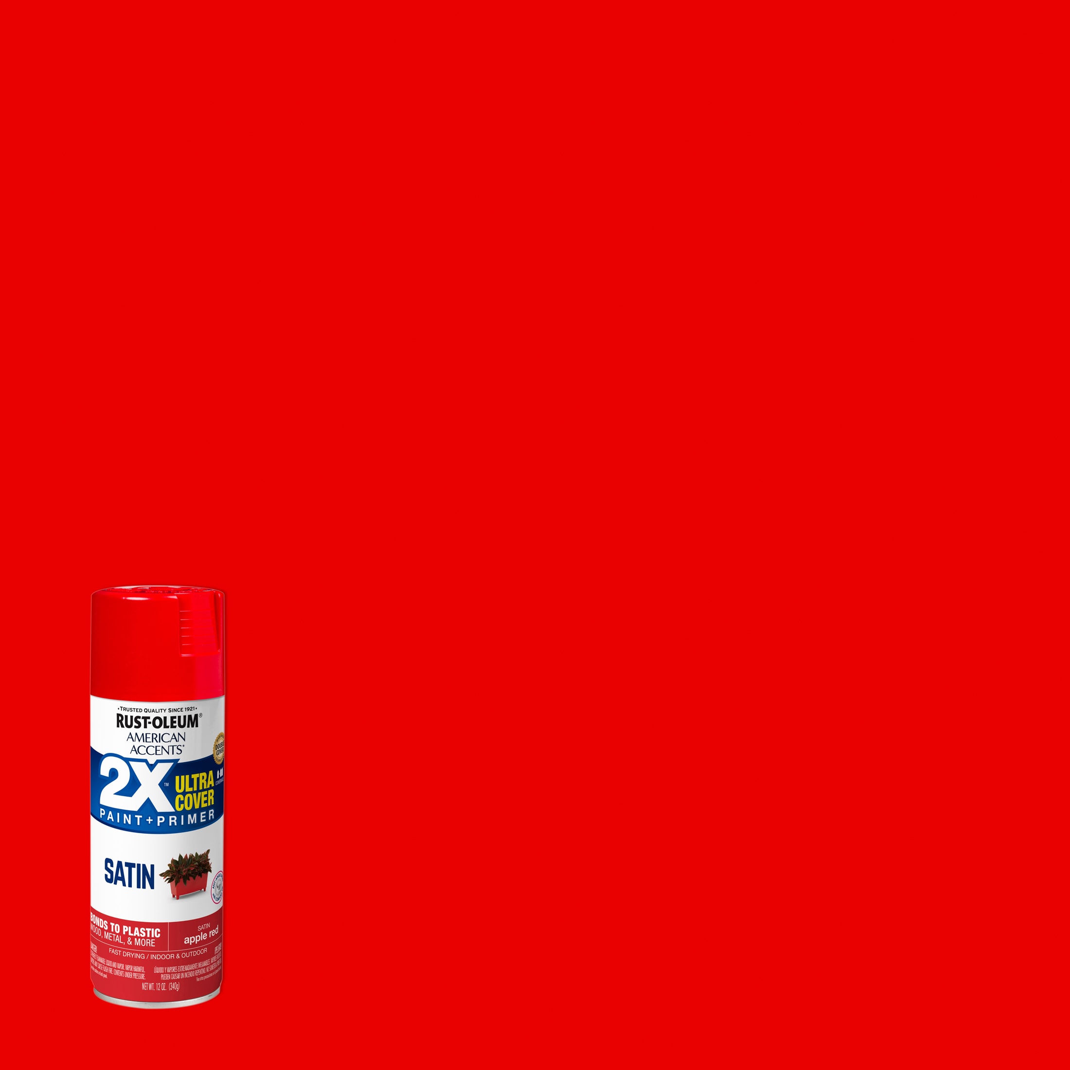Rust-Oleum 327938 American Accents Spray Paint, Satin Apple Red, 72 Ounce
