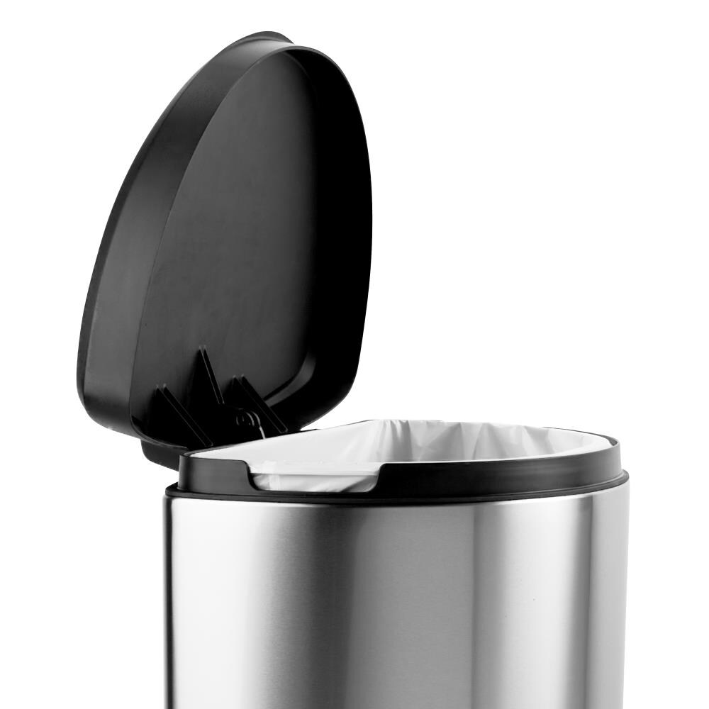 simplehuman Semi Round Steel Step Trash Can 1.6 Gallons White With  Stainless Steel Lid - Office Depot