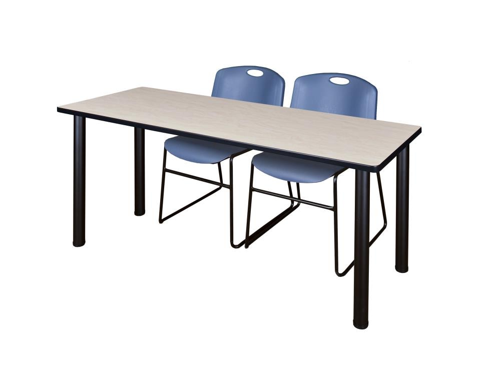Regency MT7224PLBPBK44BE Training Off-white 4-Person Training Table (72-in W x 29-in H)