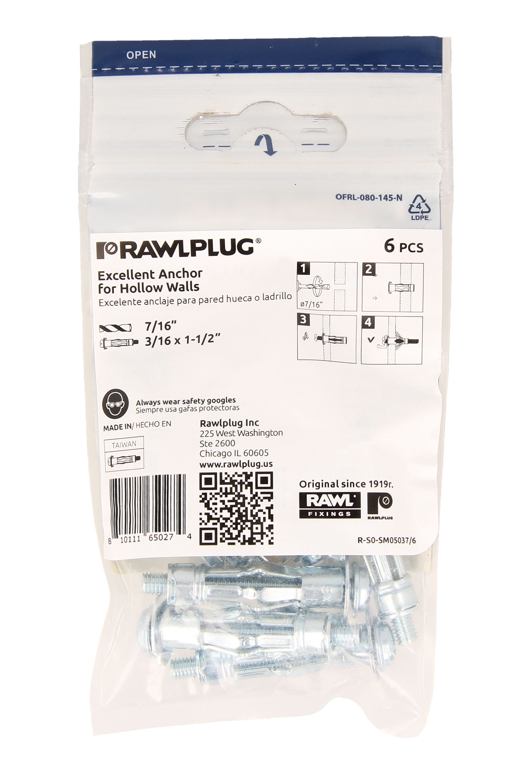 Rawlplug R-S0-SM05037-20 Drywall-Anchors - View #6