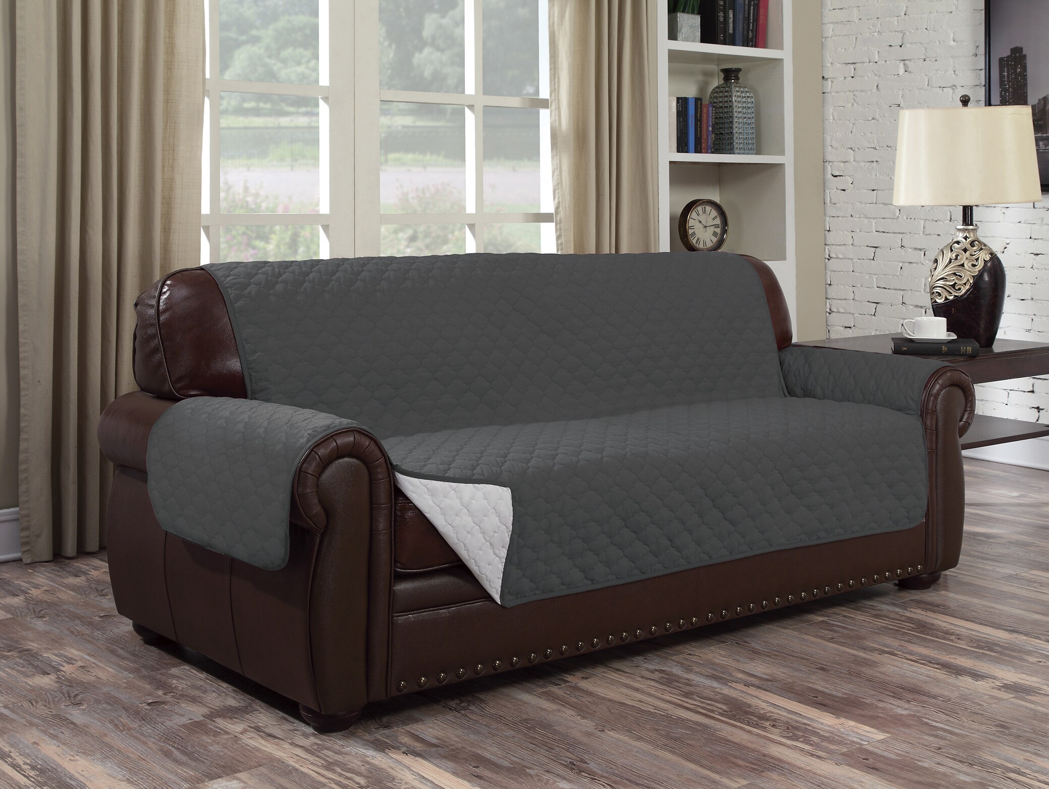 J&V TEXTILES PRTCTR SOFA  GRAY slipcovers - View #2