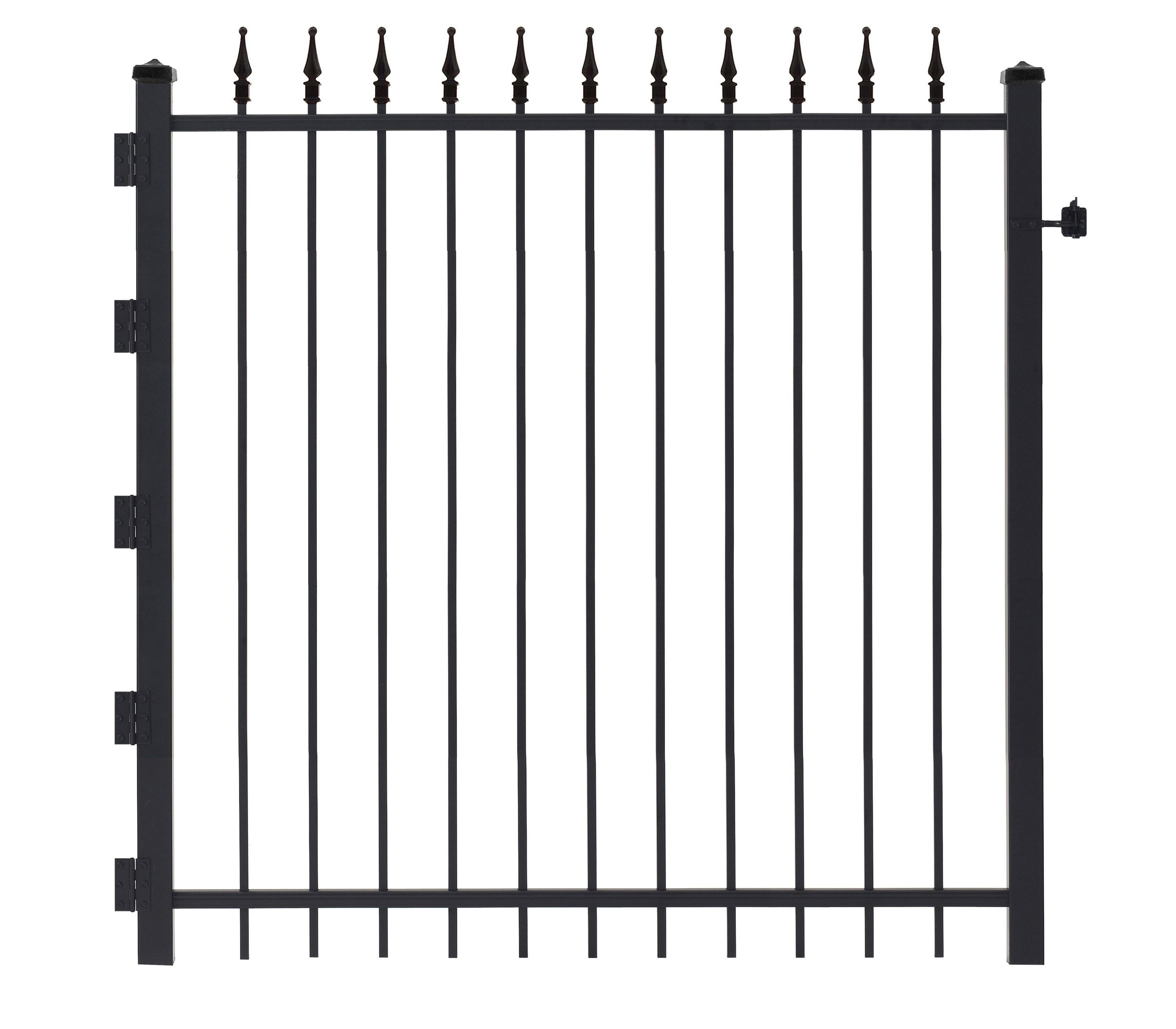 Gilpin 972 4-ft H x 4-ft W Black Steel No Dig Decorative Decorative metal Fence gate