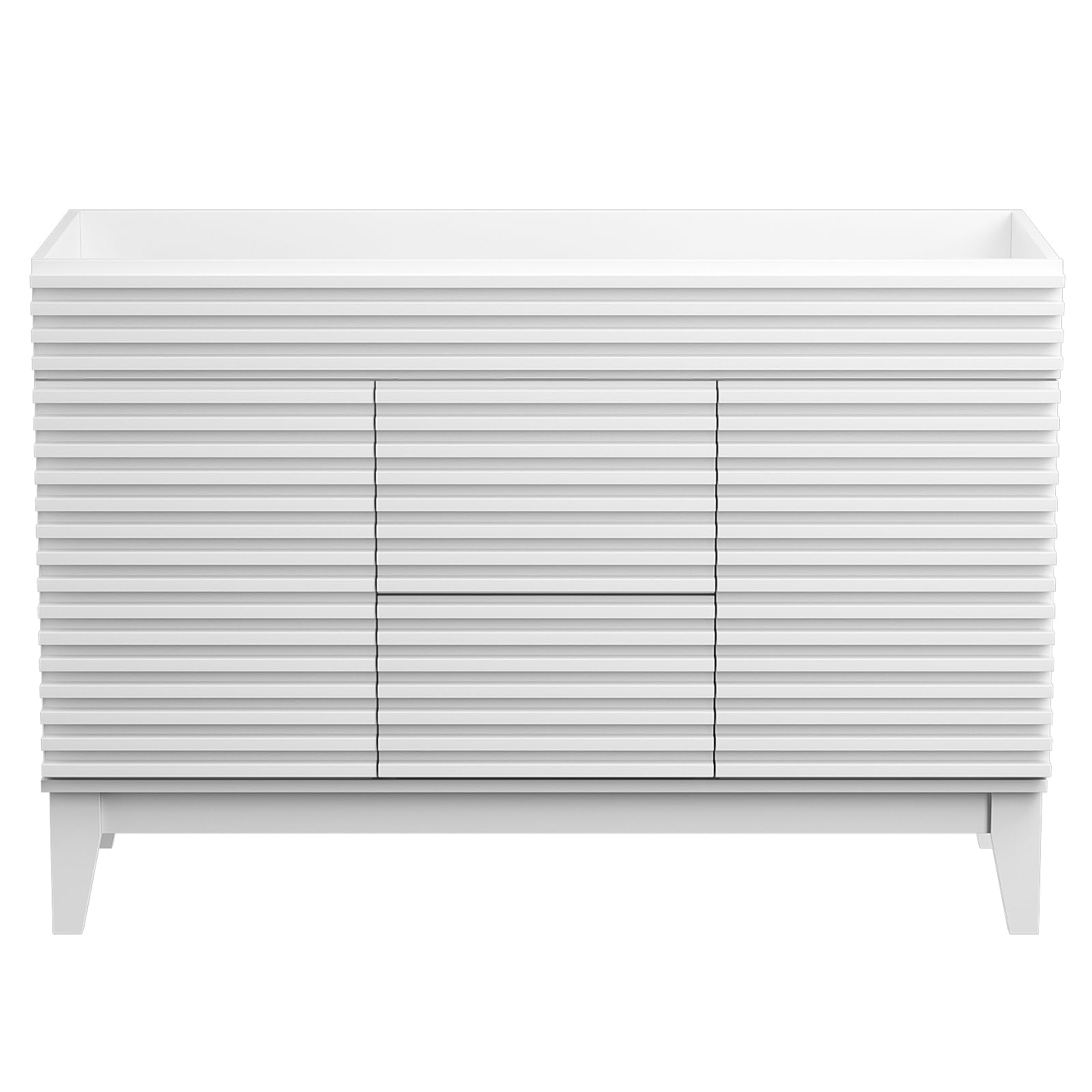 LOVMOR SF-R-YSG-48WH 48.0 in. Freestanding Bath Vanity Cabinet without Top in Polar White Assembly required