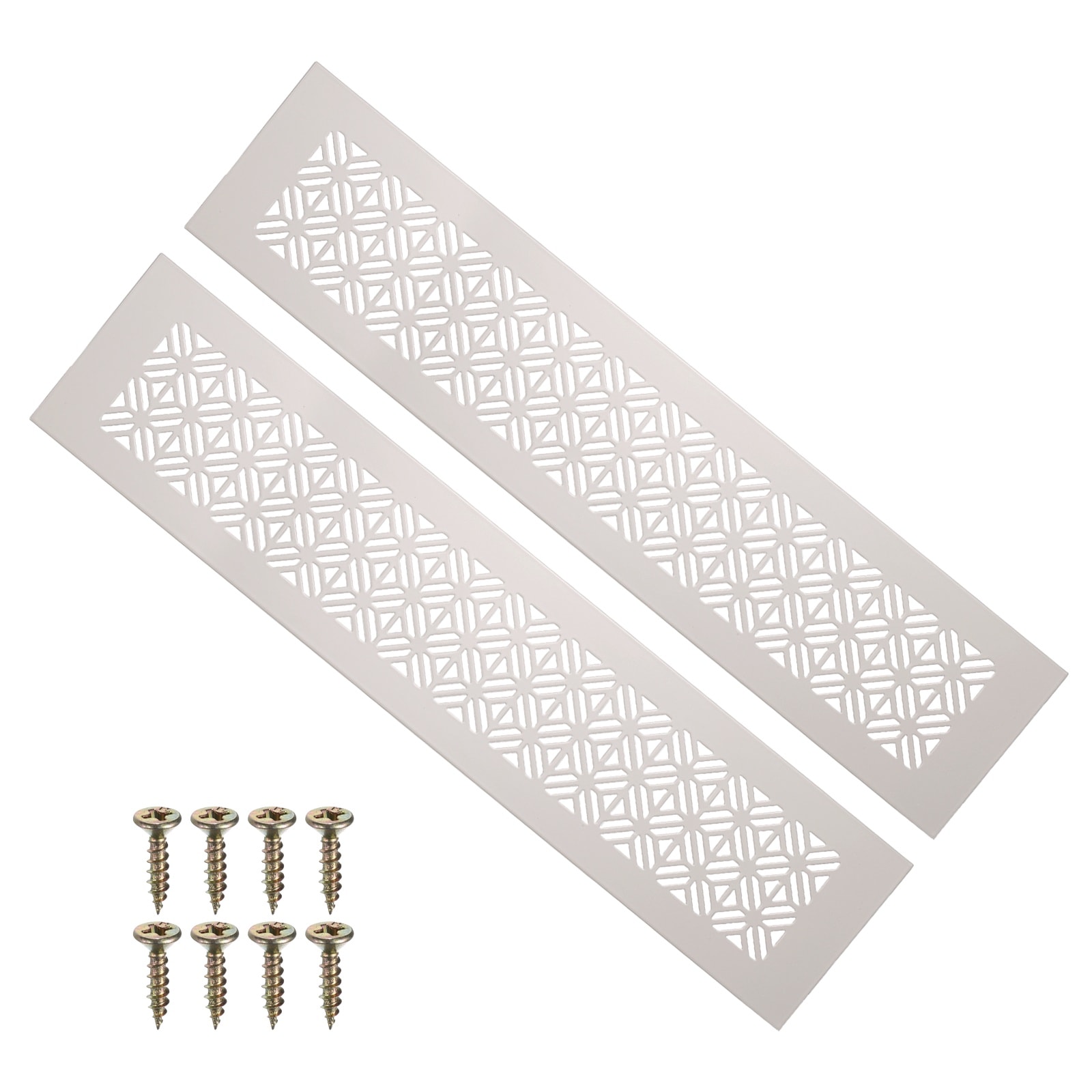 PATIKIL 14 x 3inch Door Air Vent Cover 2pcs Heavy Duty Aluminum Grille Ventilation Cover Louvered with Mounting Screws for Cabinet Wardrobe Door Cashmere Gray #S26042300UX4670