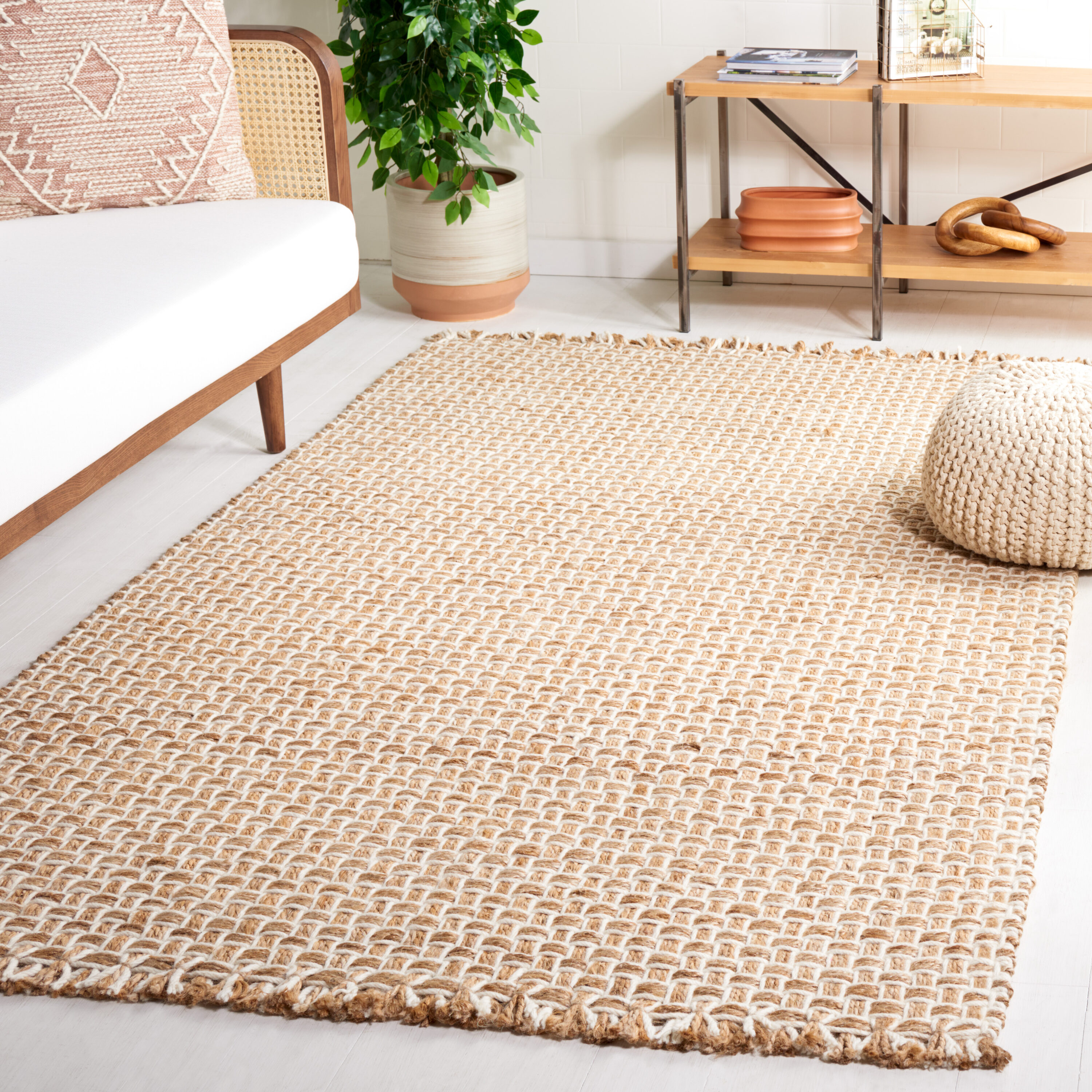  Natural Fiber 817 Natural/Ivory Contemporary 4ft x 6ft Small Rectangle Rug