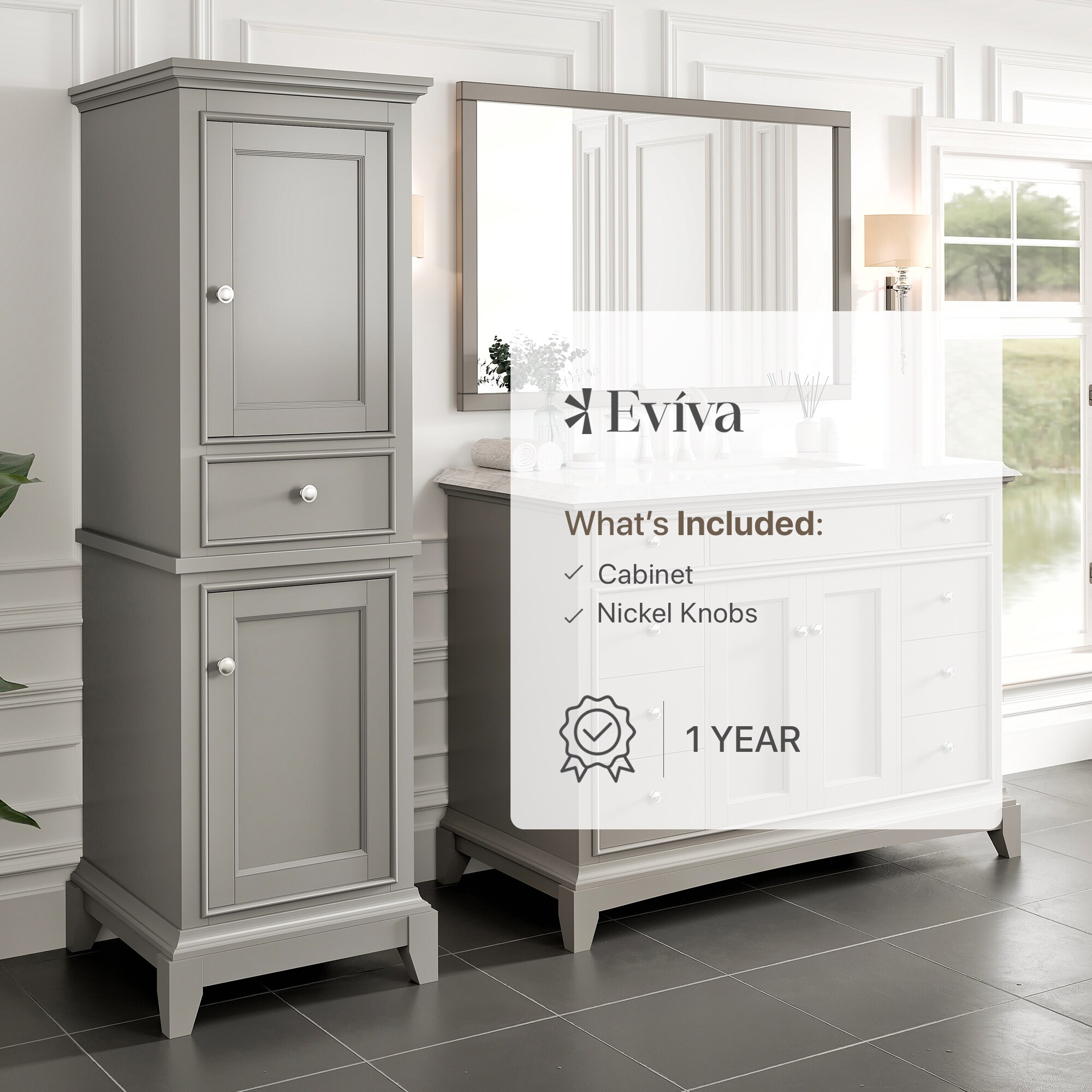 Eviva EVCB709-24GR Linen-Cabinets - View #7