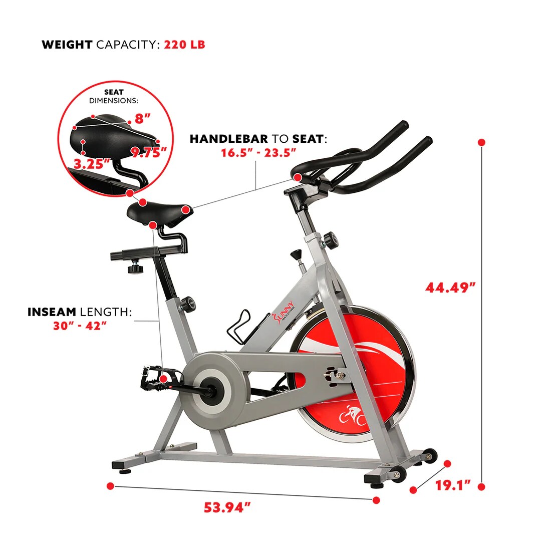 Sunny Health & Fitness SF-B1001S Exercise-Bikes - View #4