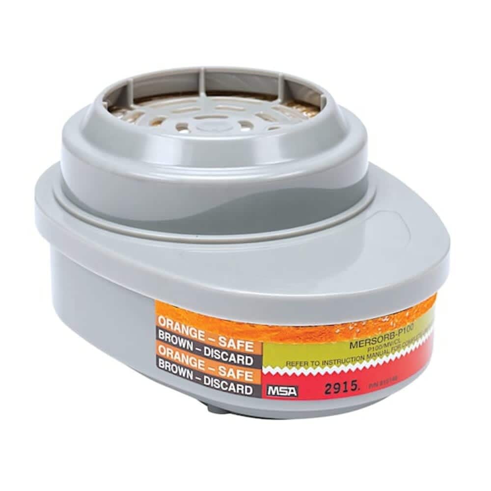 MSA  Safety Combination Cartridge/Filter Advantage Bayonet Magenta/Olive MERSORB-P100 2/Pkg