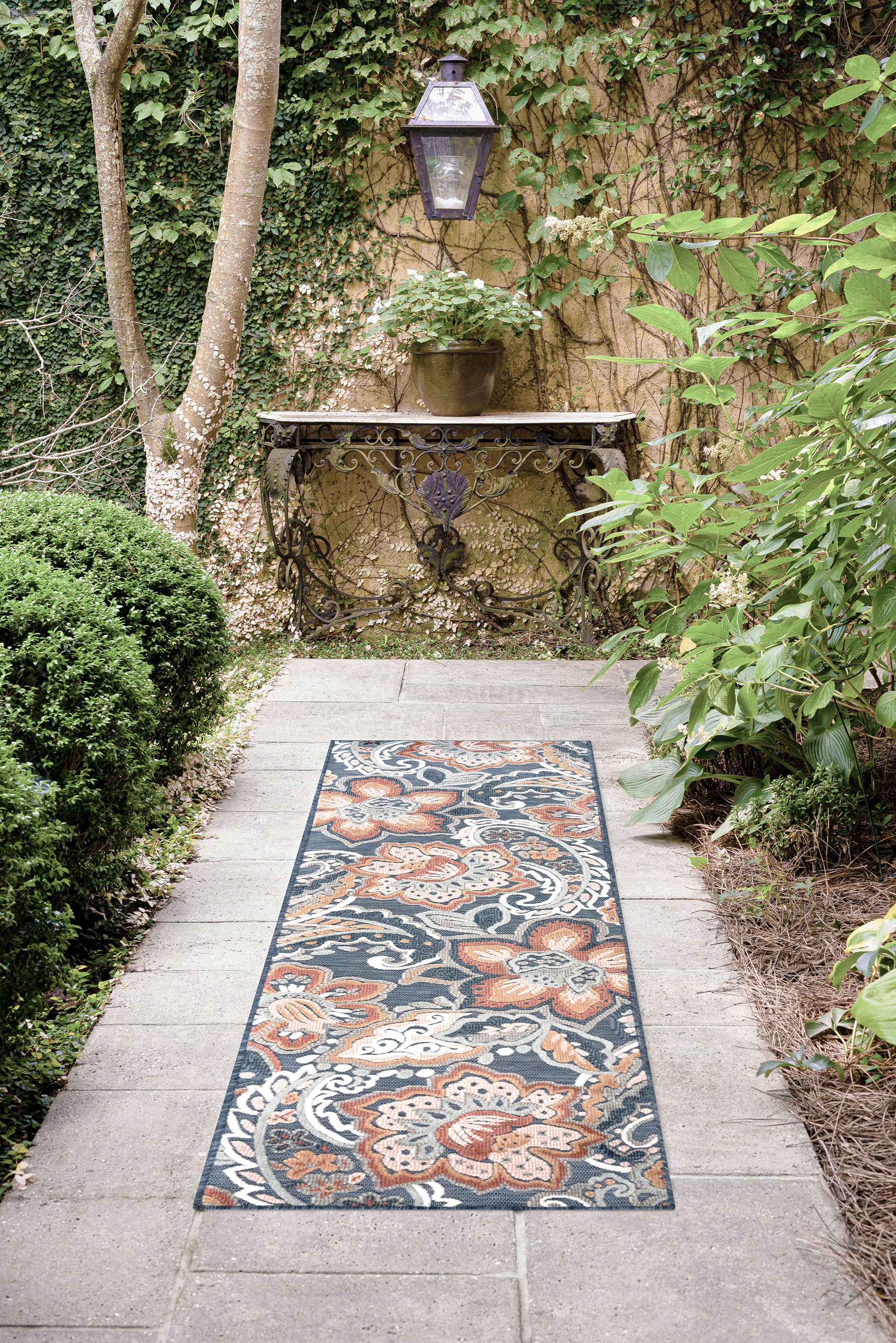 Tayse TRP1307 2X8 Tropic 2 x 8 (ft) Flatweave Polypropylene Dark Blue Rectangular Indoor/Outdoor Runner rug