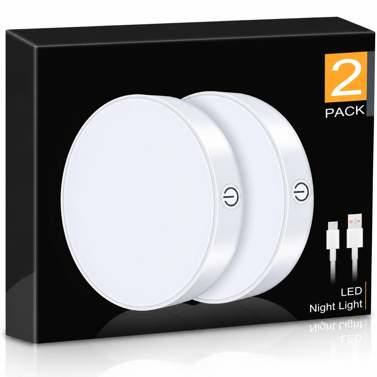 Phyfalip  Dimmable Touch Light Buit in Large power cell renewable power LED Tap Lights Magnet Stick on Closet Portable Puck Night for Cabinet