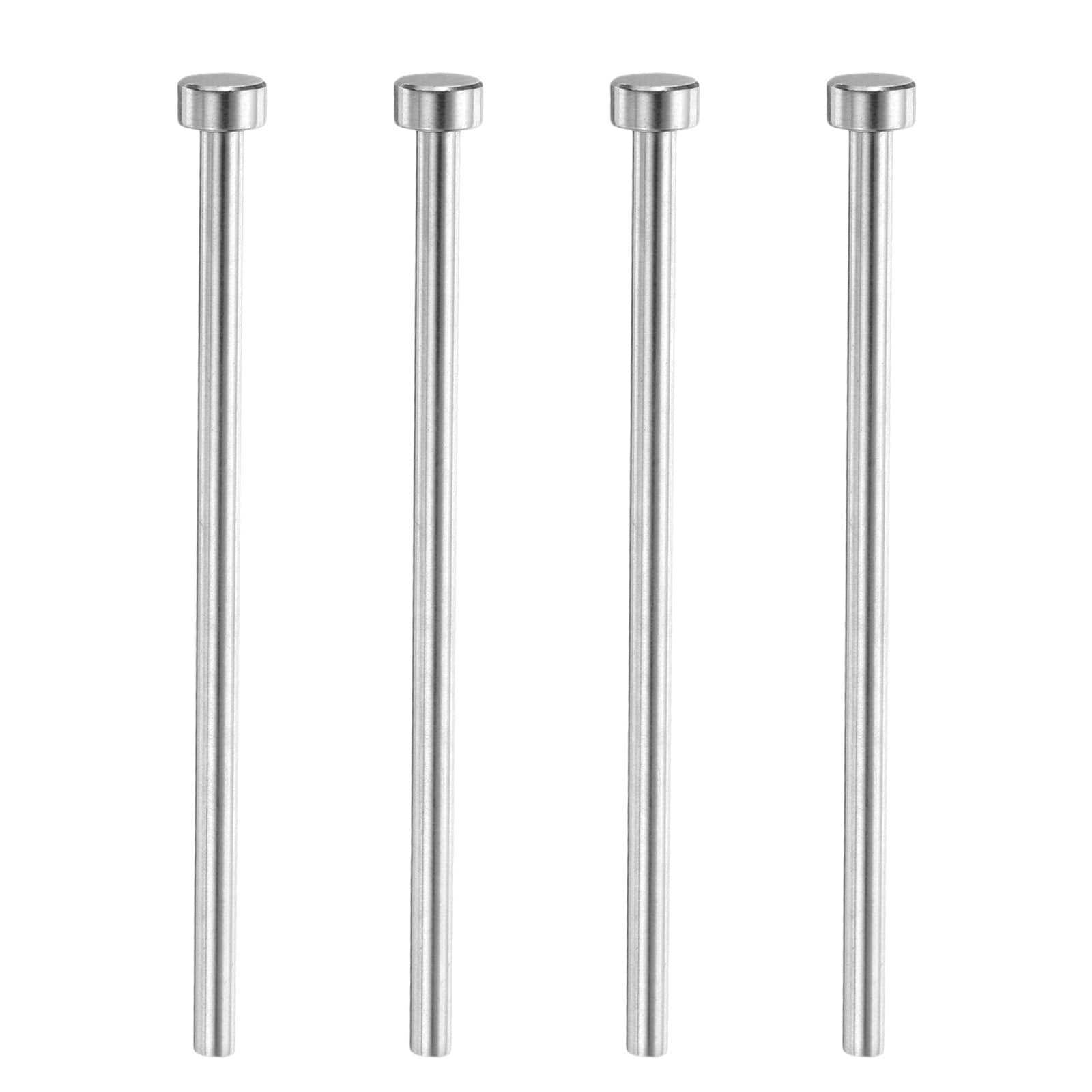 Harfington 4pcs Straight Ejector Pin 3/16 Inch Dia 404.6mm (4 Inch) Long 65Mn Round Tip Punches Steel Ejector Pin Punch for Die Manufacturing Mechanical Maintenance