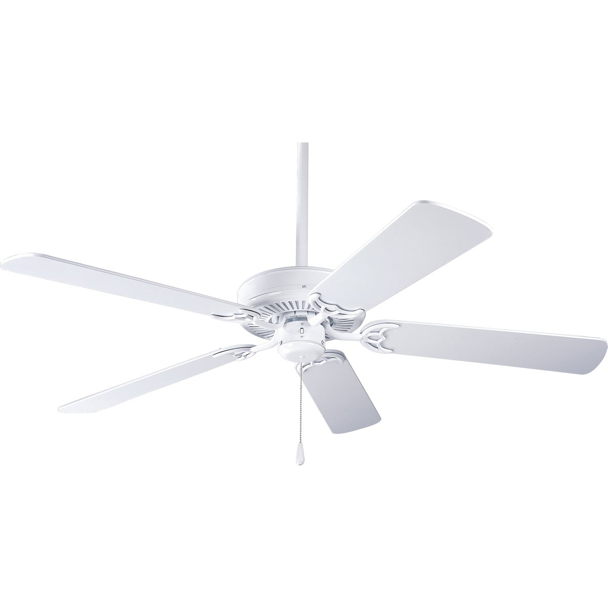 Progress Lighting P2501-30W AirPro Builder 52-in Downrod or Flush Mount White with White Blades Ceiling Fan Light Kit Compatible ( 5 -Blade )