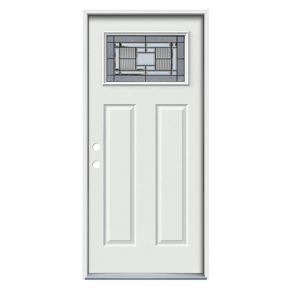 RELIABILT ABS612157 Layton 36-in x 80-in x 4-9/16-in Steel 1/4 lite Right-hand inswing Primed Prehung Front Door Insulating core