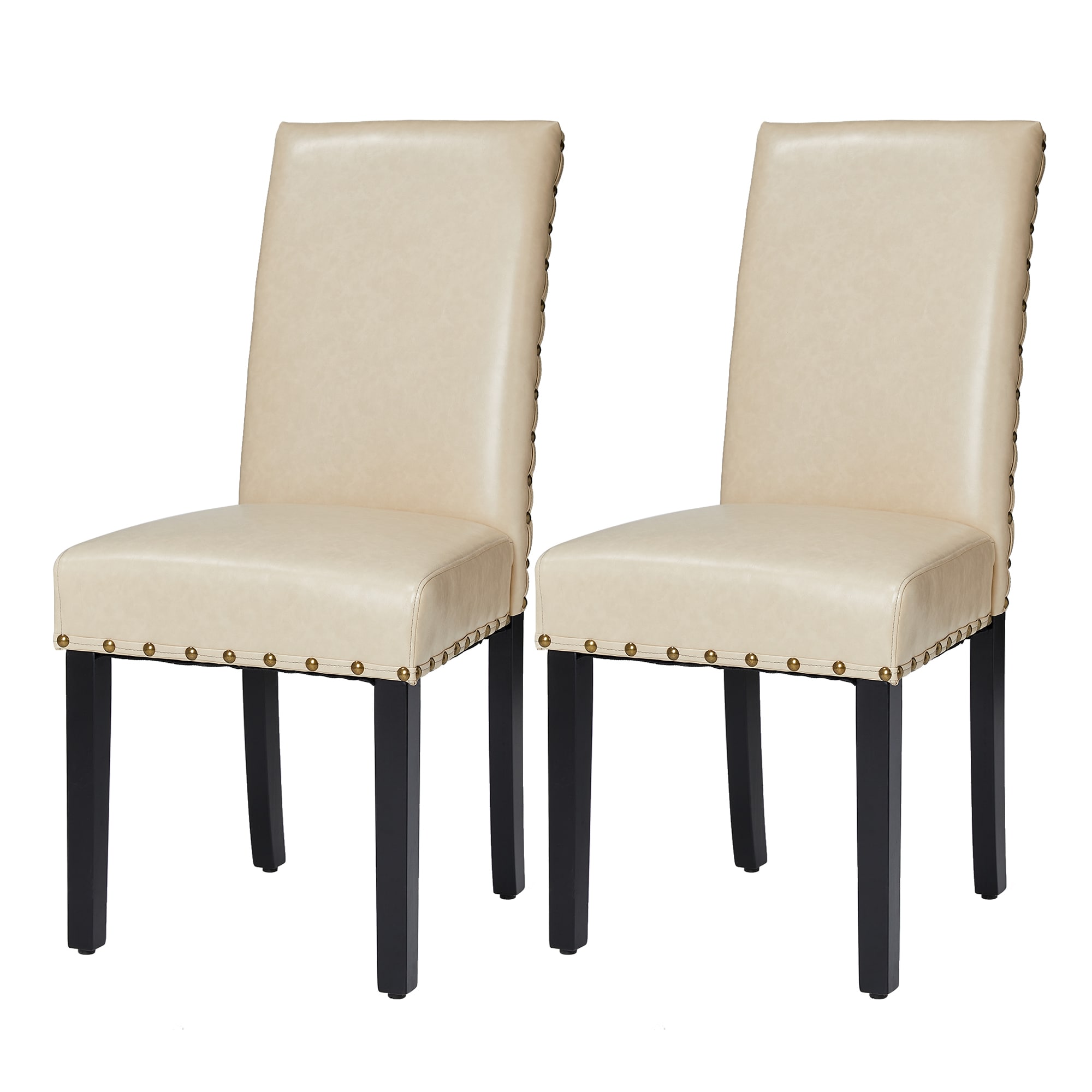 Glitzhome 2000600004 Set of 2 Traditional Polyester Upholstered Dining Side Chair (Wood Frame)