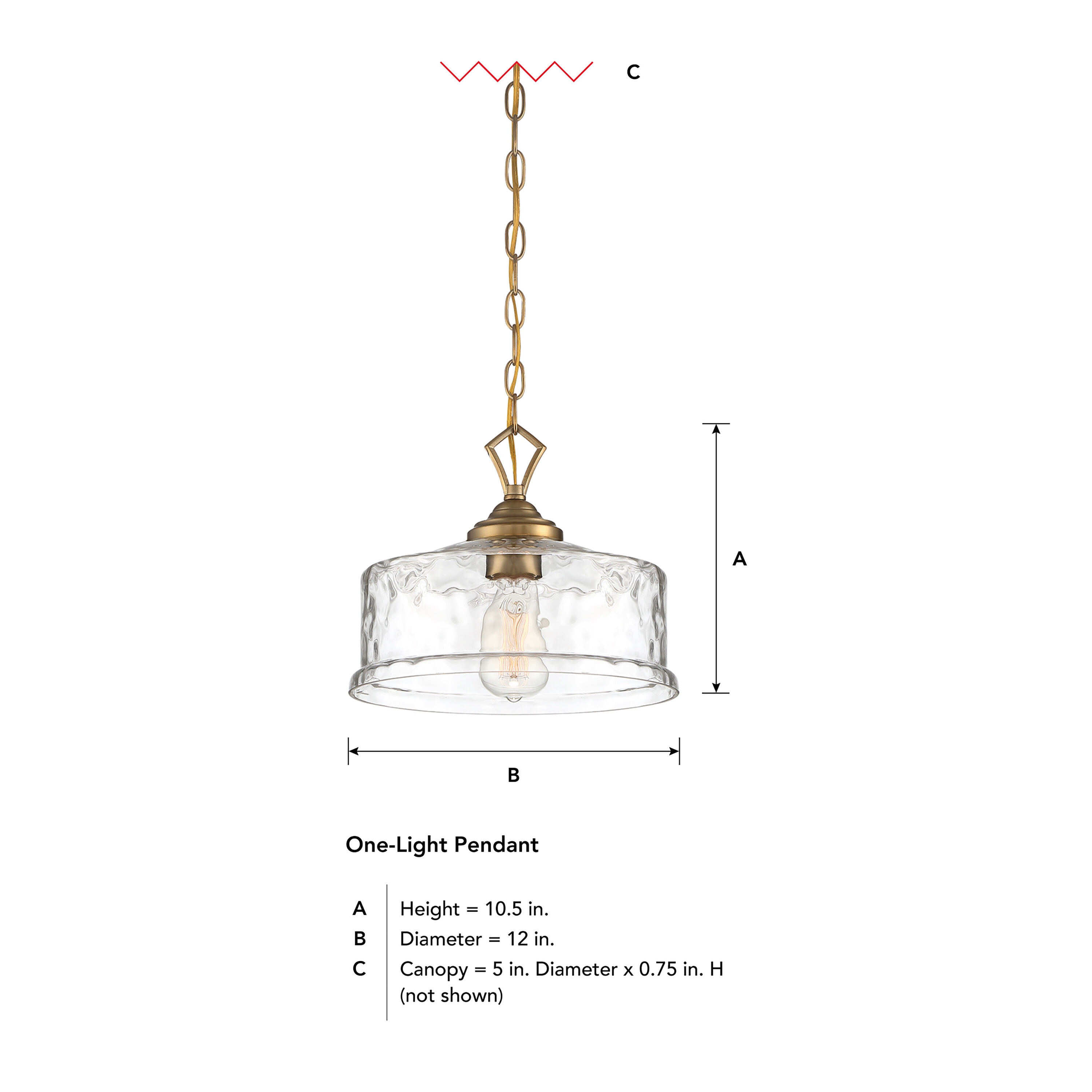 Drake 12" Brushed Gold Glass Drum Pendant Light