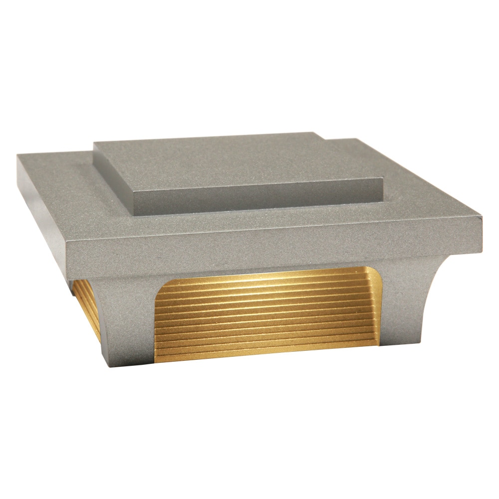 Deckorators 349593 3-in x 3-in 14.5-Lumen 1.9-Watt Titanium Low Voltage Low Voltage LED Outdoor Post Cap Light (3500 K)