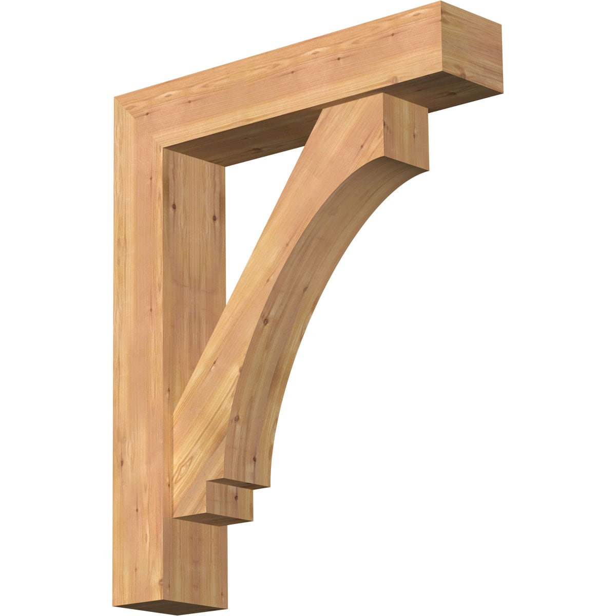 Ekena Millwork 1462795 Imperial Block Smooth Bracket with Offset Brace Western Red Cedar Wood Standard Bracket