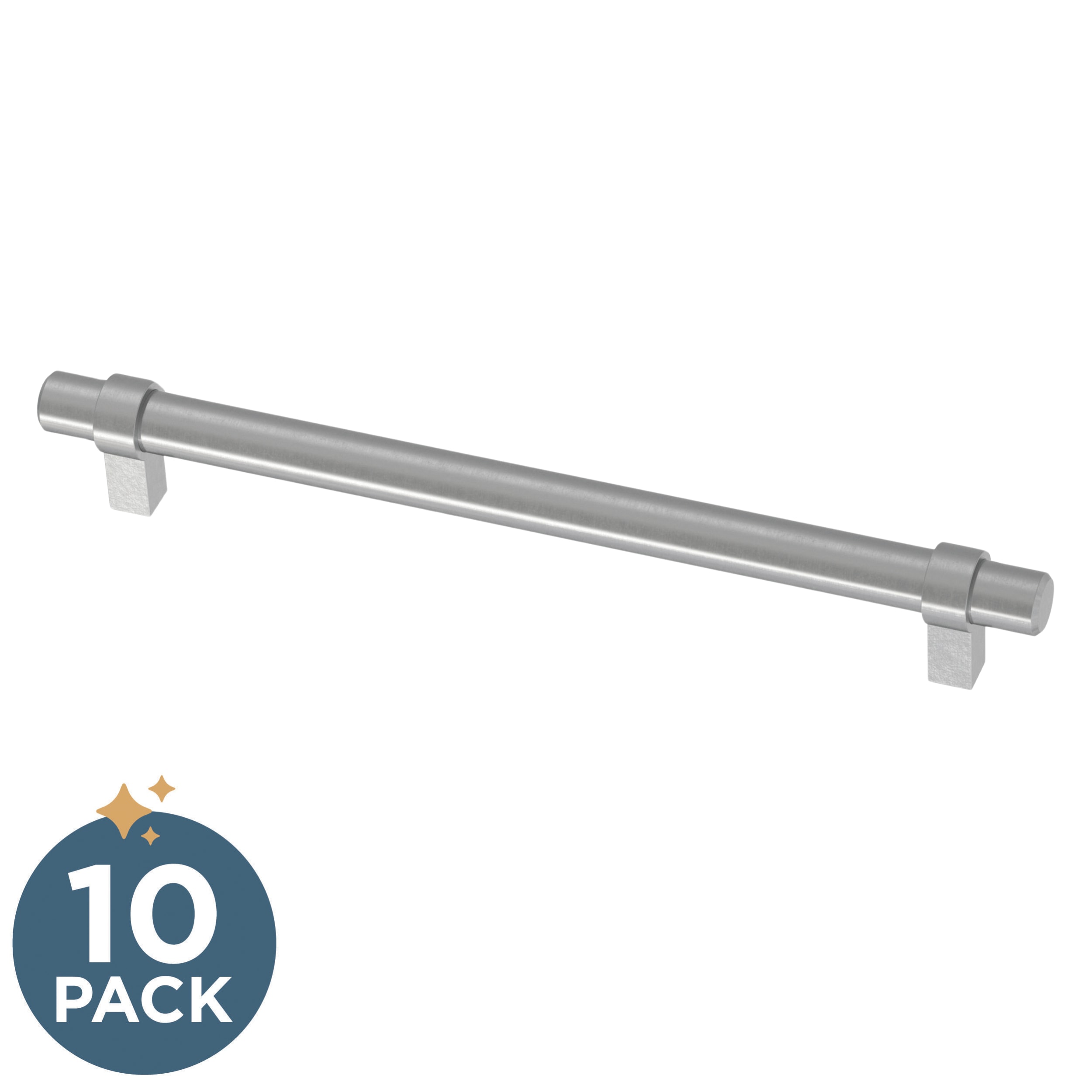 Franklin Brass P46652K-SS-B Simple Wrapped Bar 7-9/16-in , 192mm Center to Center Stainless Steel Rectangular Bar 10 -Pack